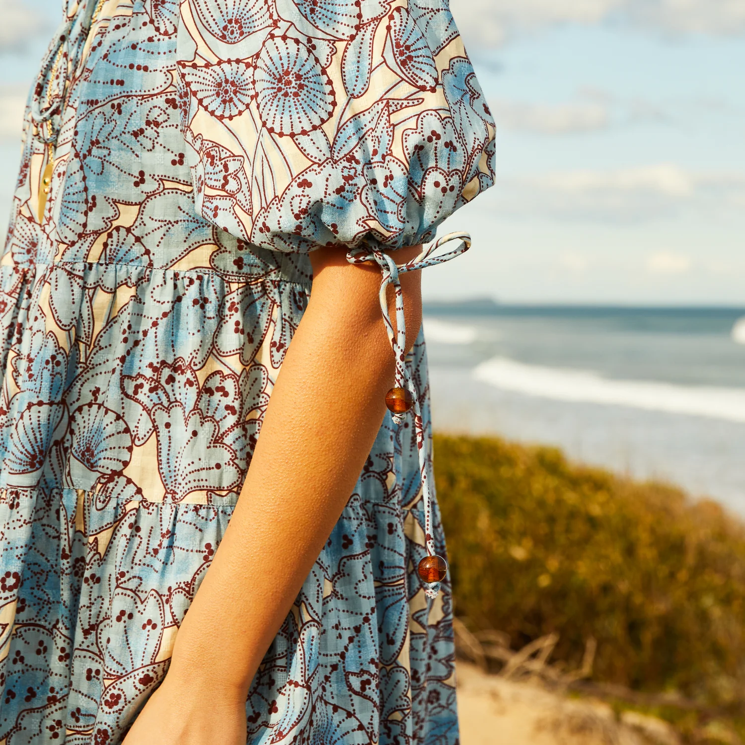 Lucia Tiered Maxi Dress - Cerulean - Image 7