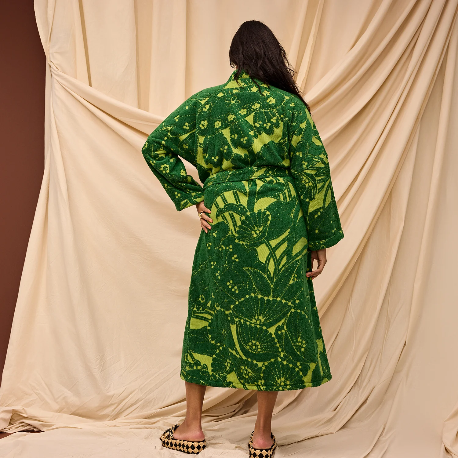 Lucia Towelling Robe - Kelp - Image 3