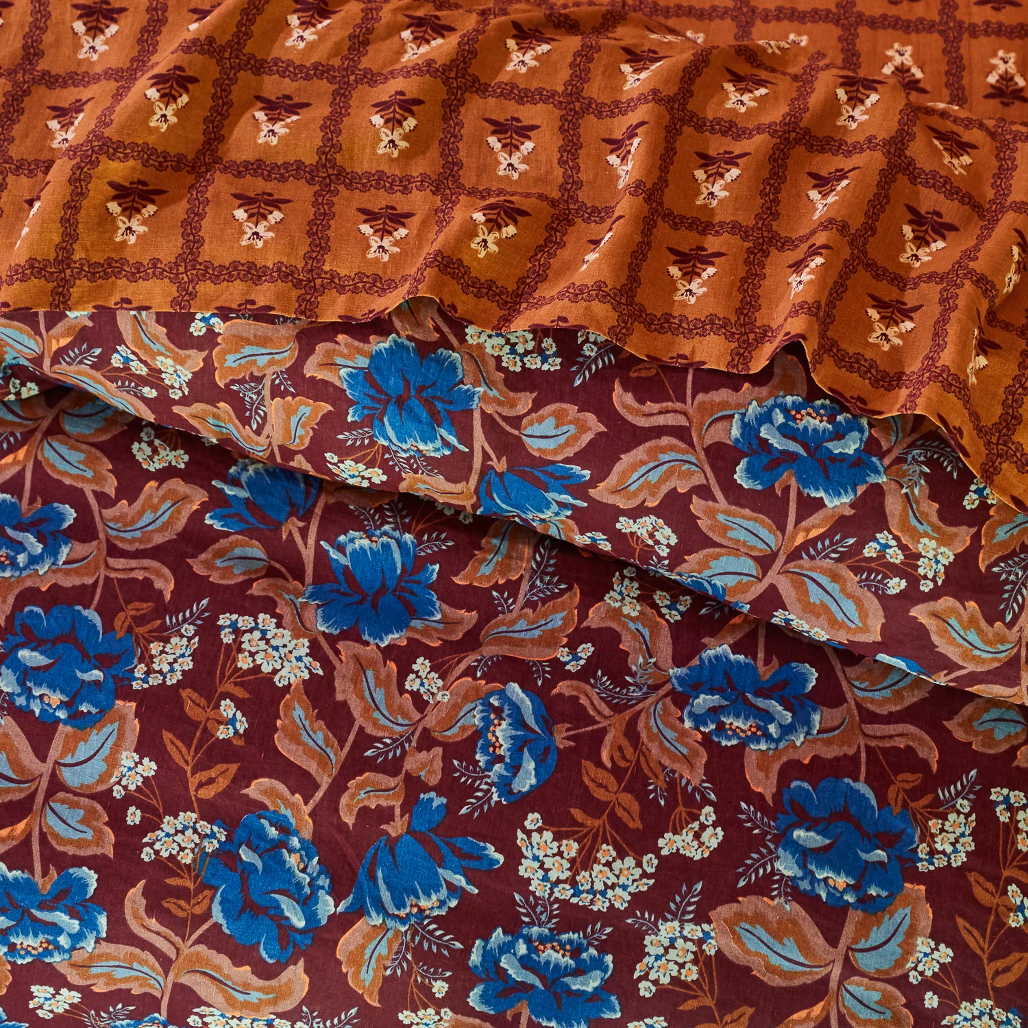 Margot Linen Quilt Cover - Mahogany - Image 5