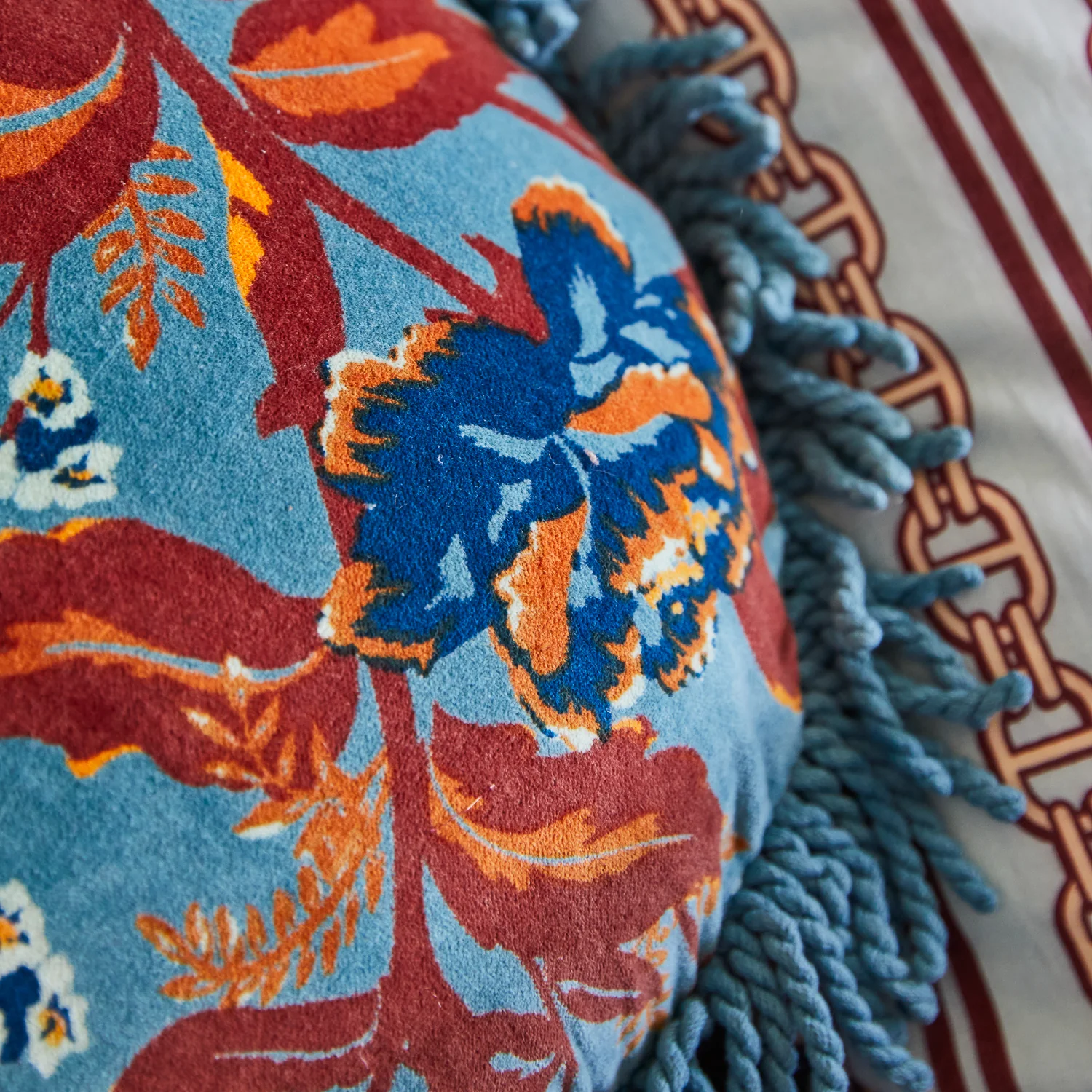 Margot Velvet Cushion - Celeste - Image 4