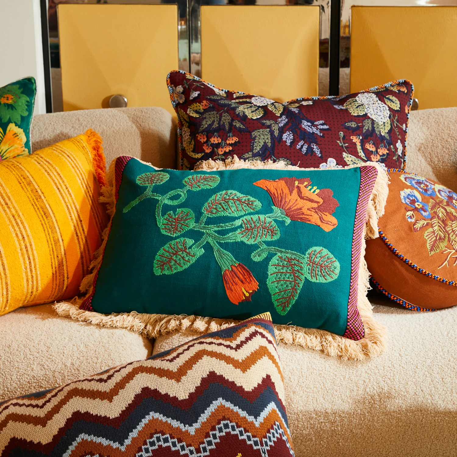 Maria Embroidered Cushion - Image 2