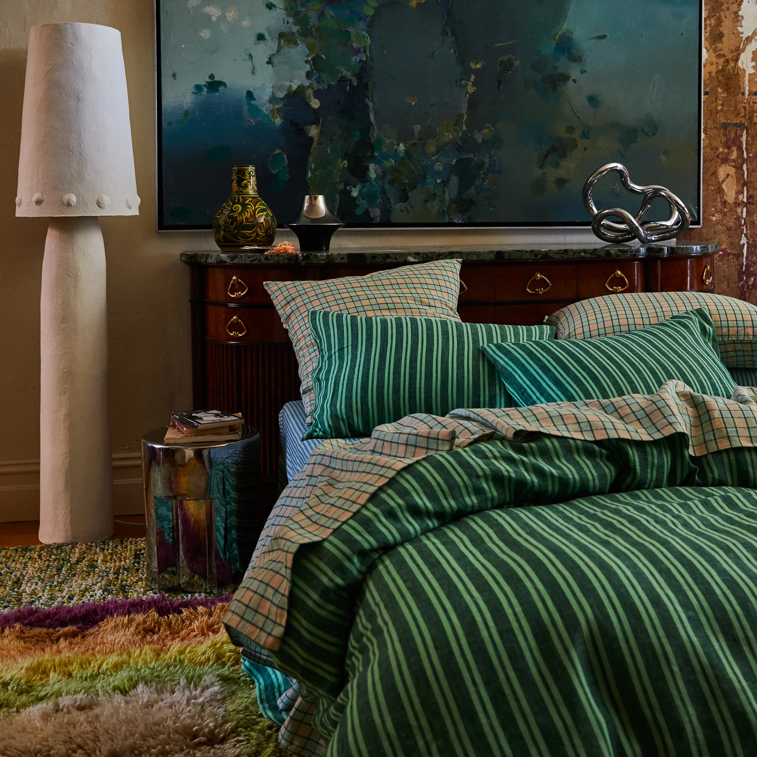 Marquis Linen Euro Pillowcase Set - Jade - Image 6
