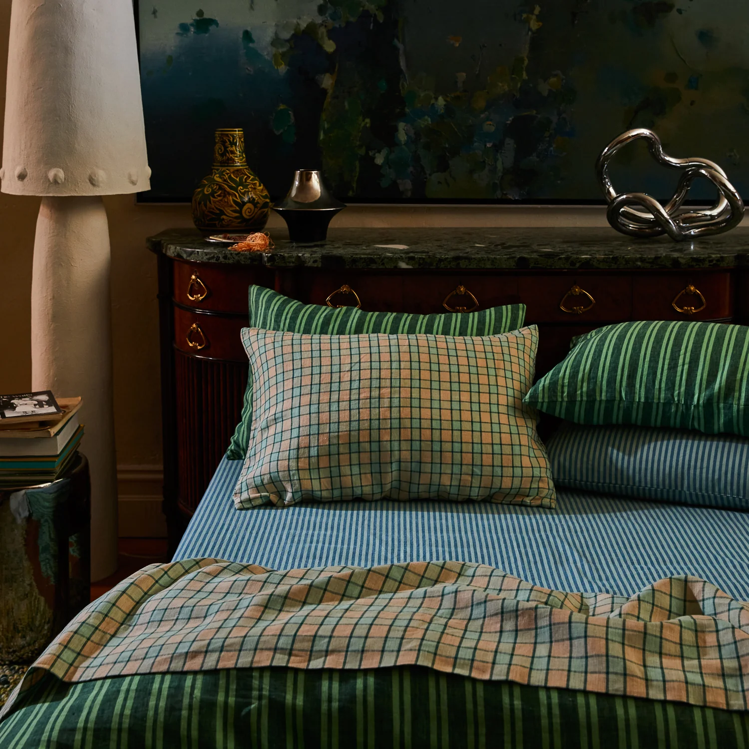 Marquis Linen Pillowcase Set - Jade - Image 6