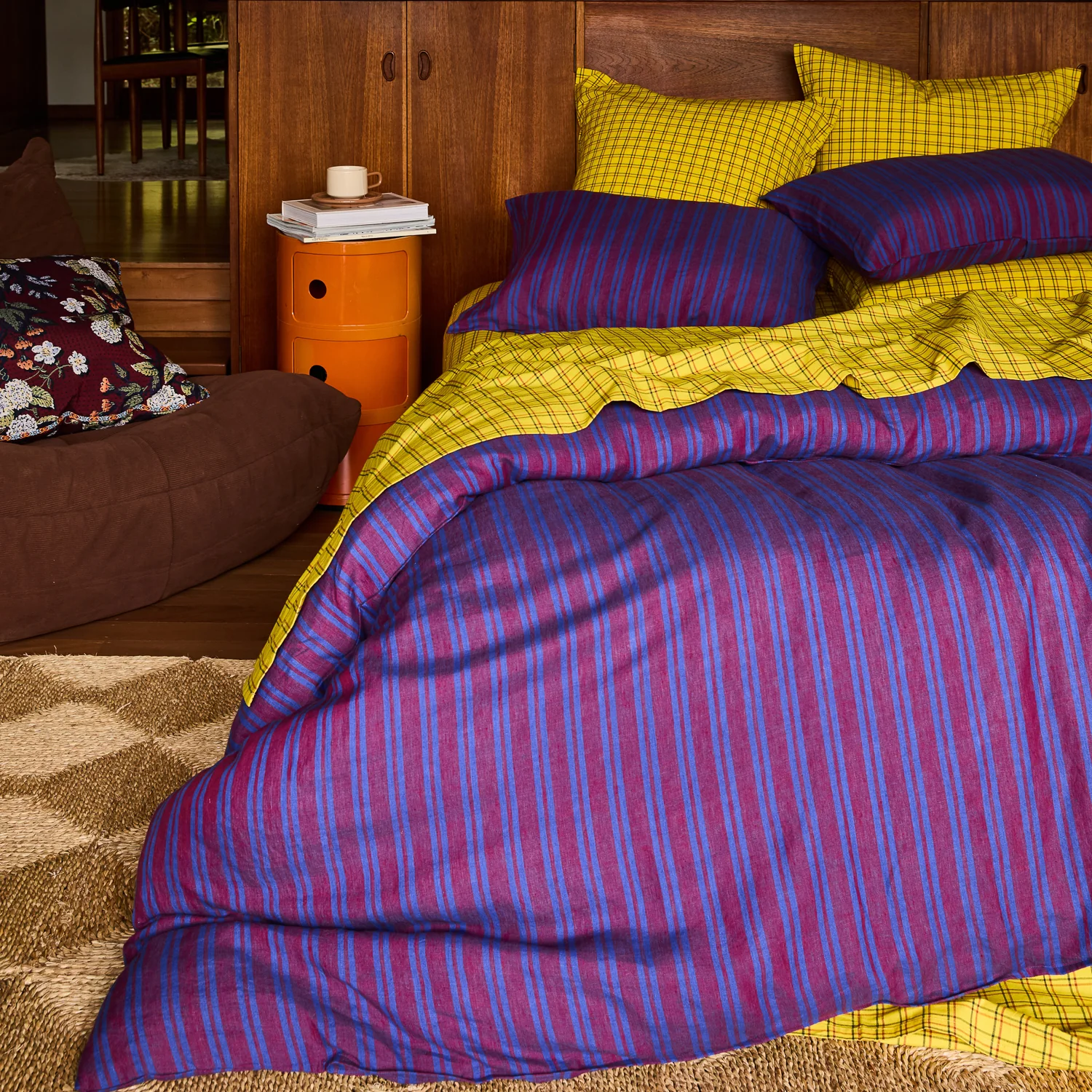 Nadine Linen Quilt Cover - Burnt Sienna - Image 3