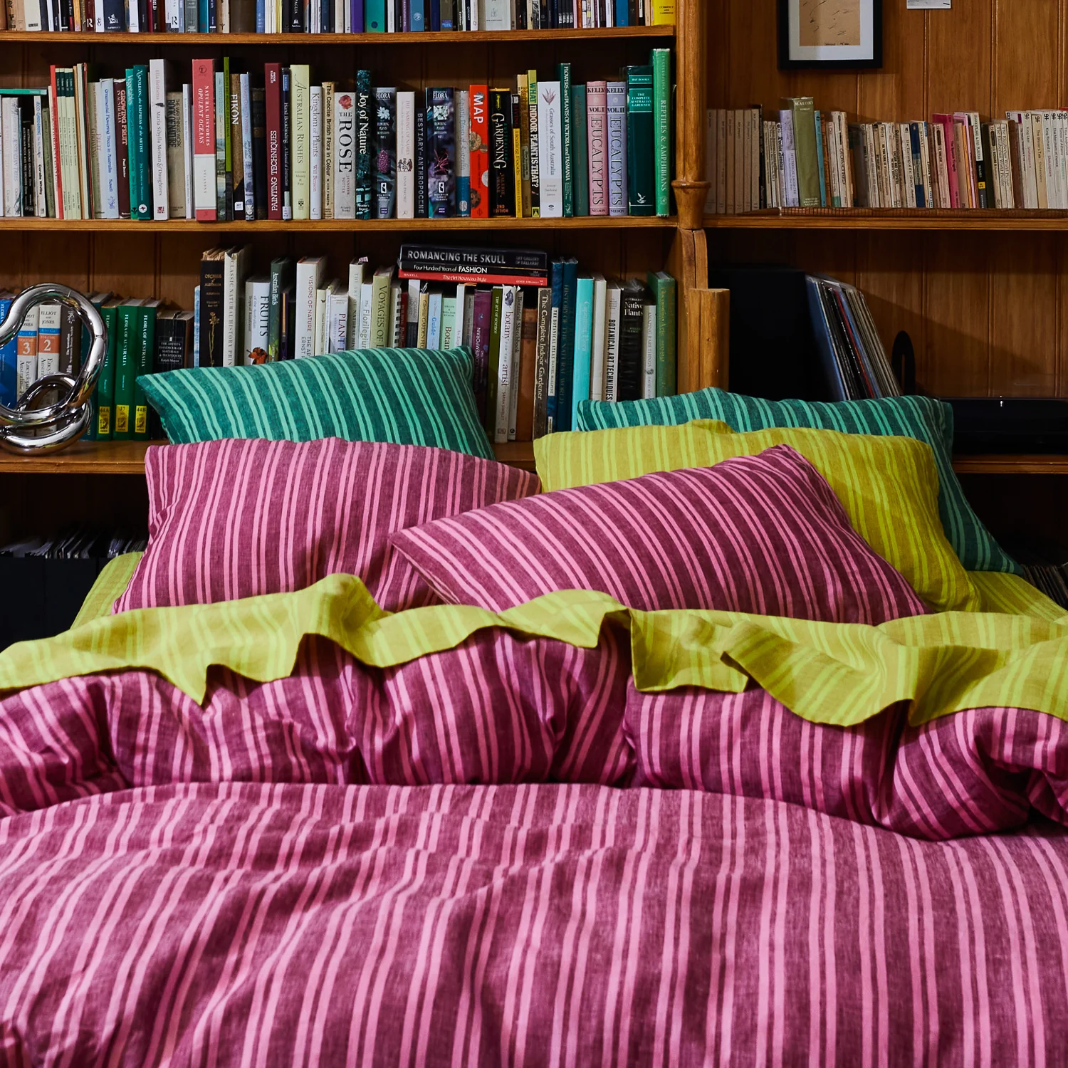 Nadine Linen Quilt Cover - Mahogany - Image 6
