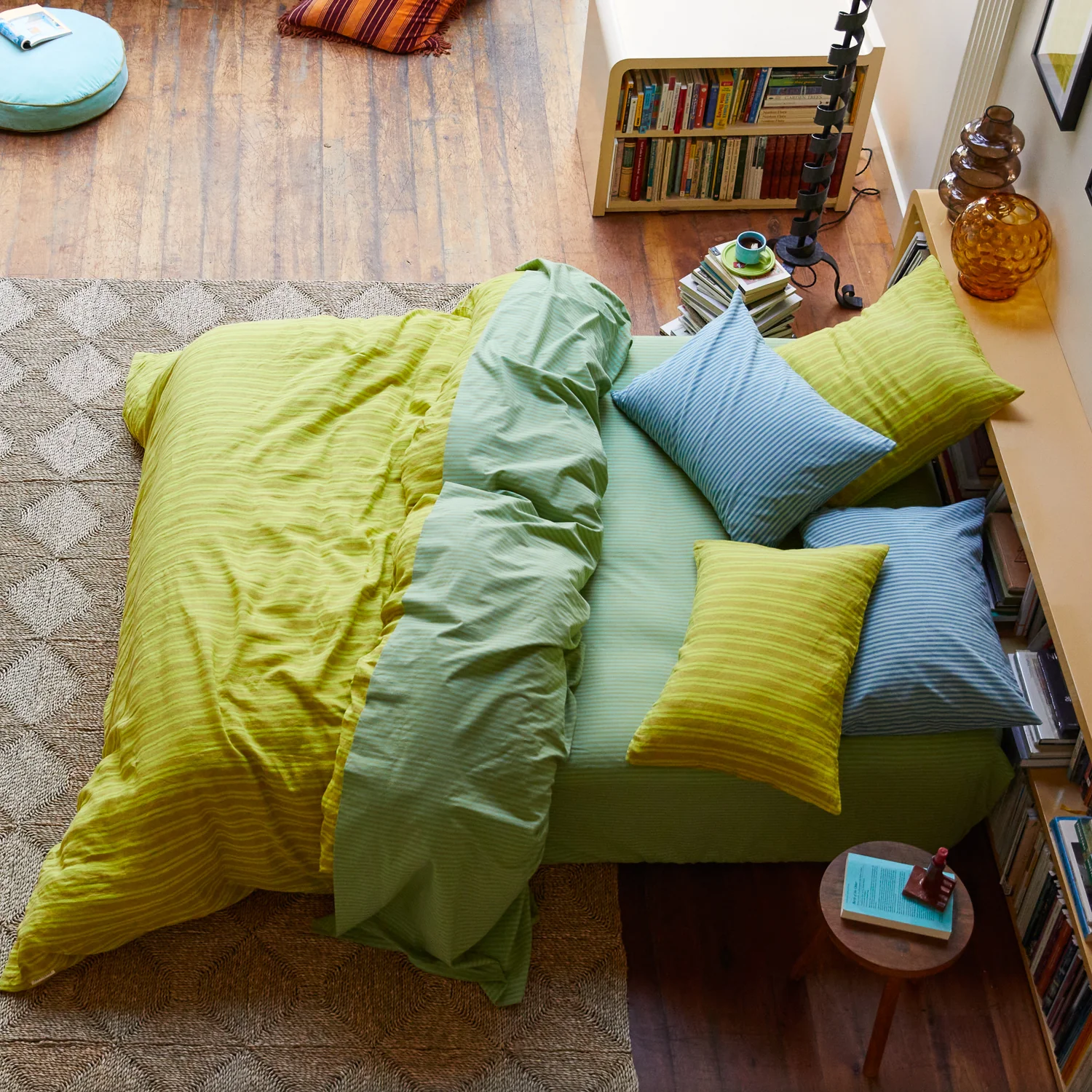 Nadine Linen Quilt Cover - Olive - Image 6