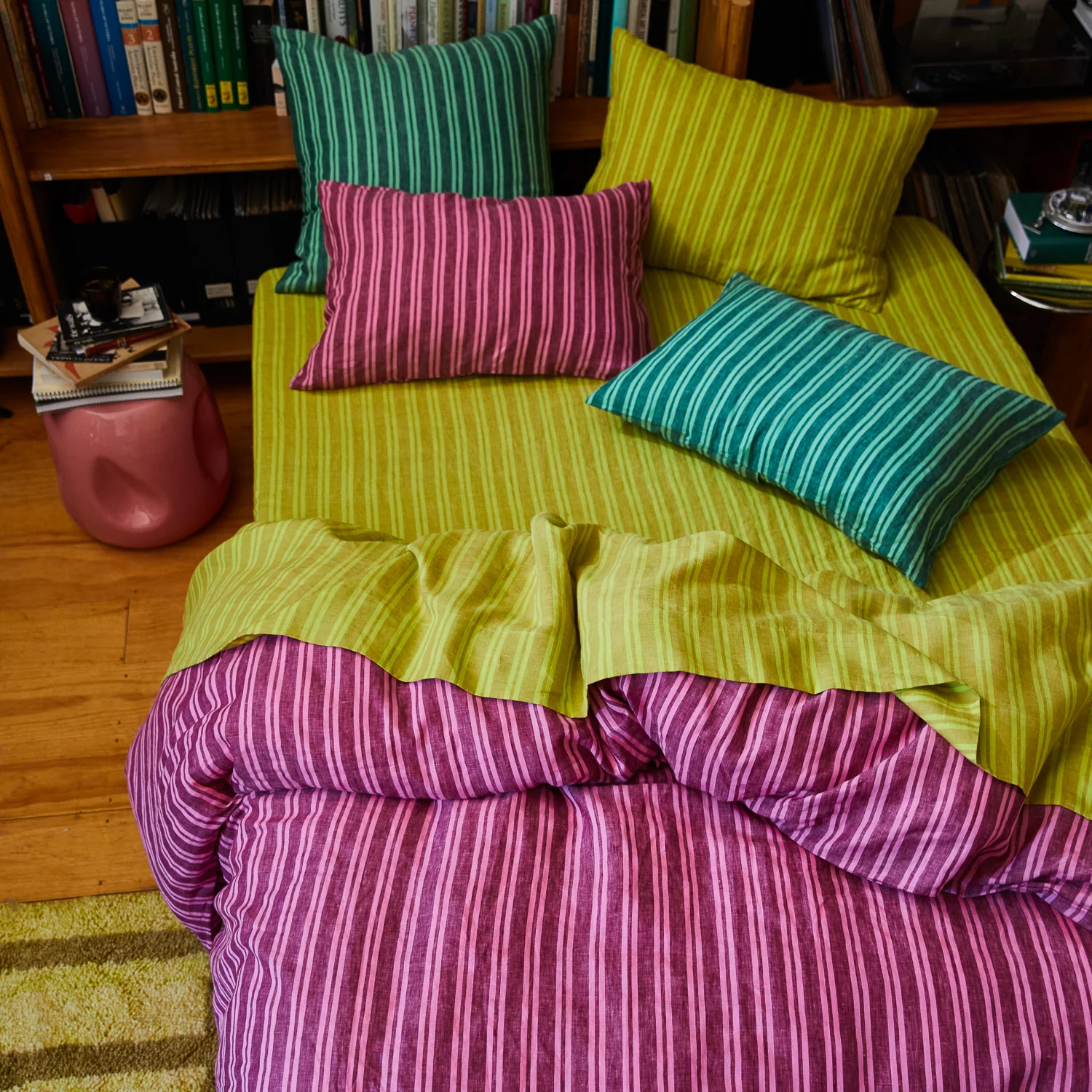 Nadine Linen Sheets - Olive - Image 2