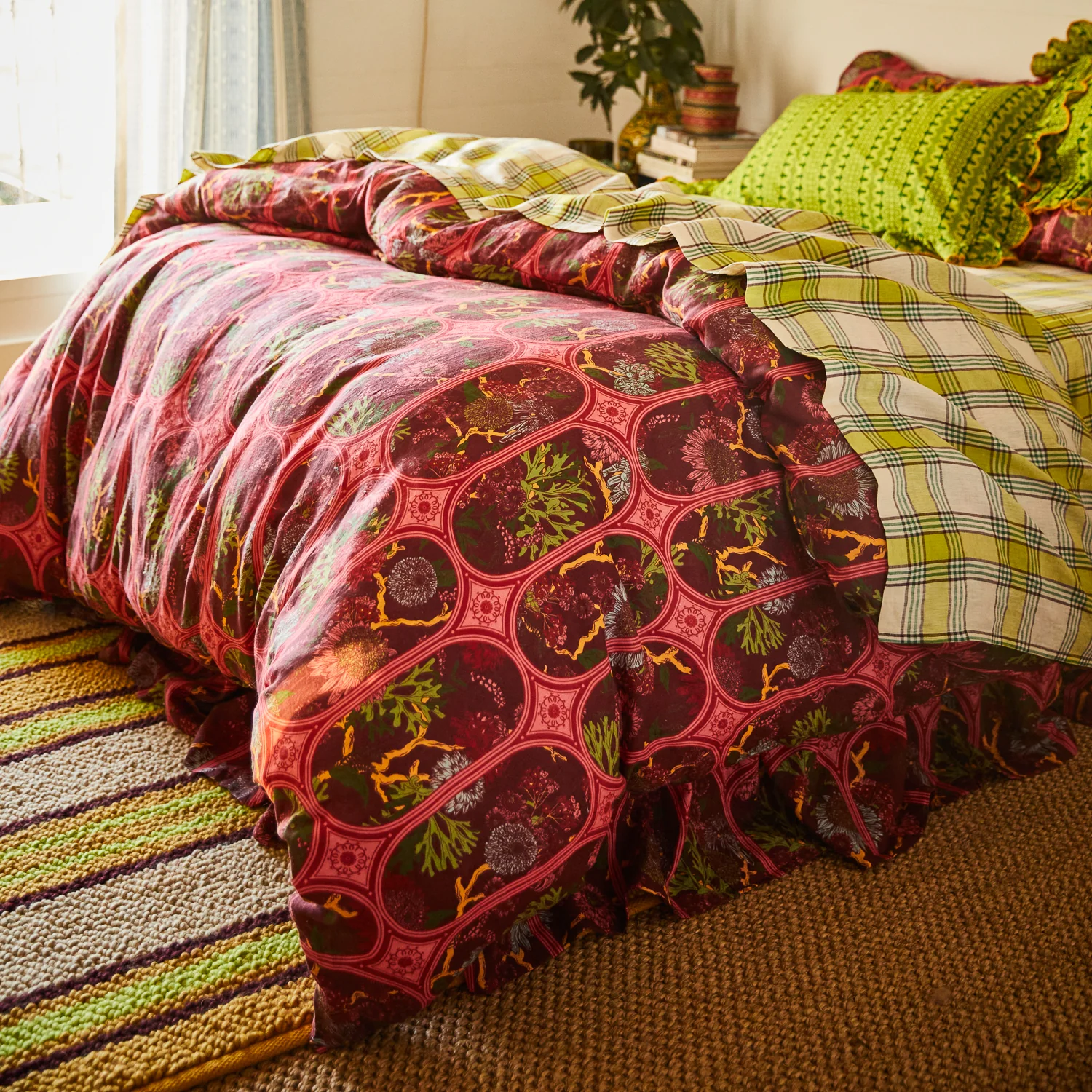 Naia Linen Quilt Cover - Garnet - Image 4