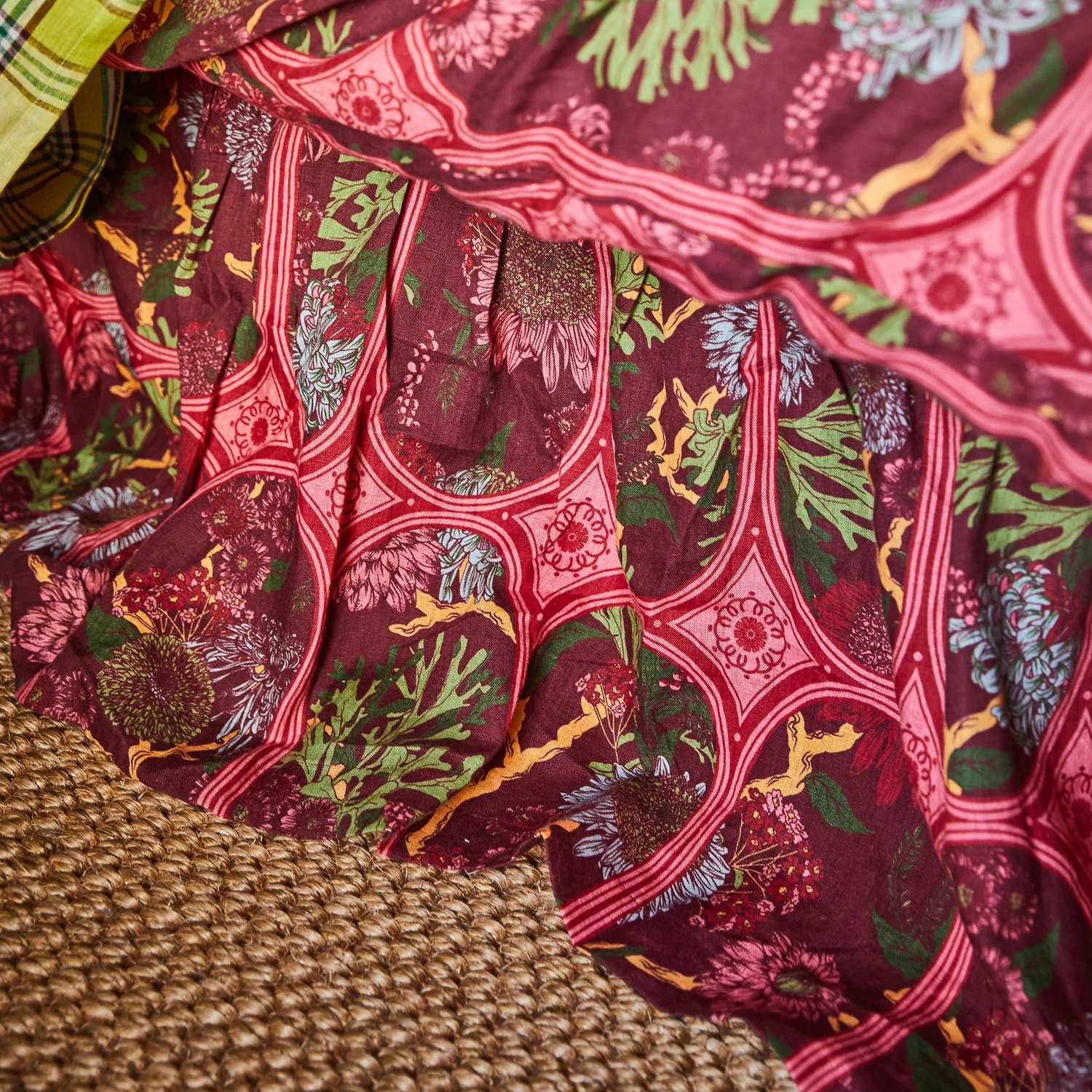 Naia Linen Ruffle Valance - Garnet - Image 2