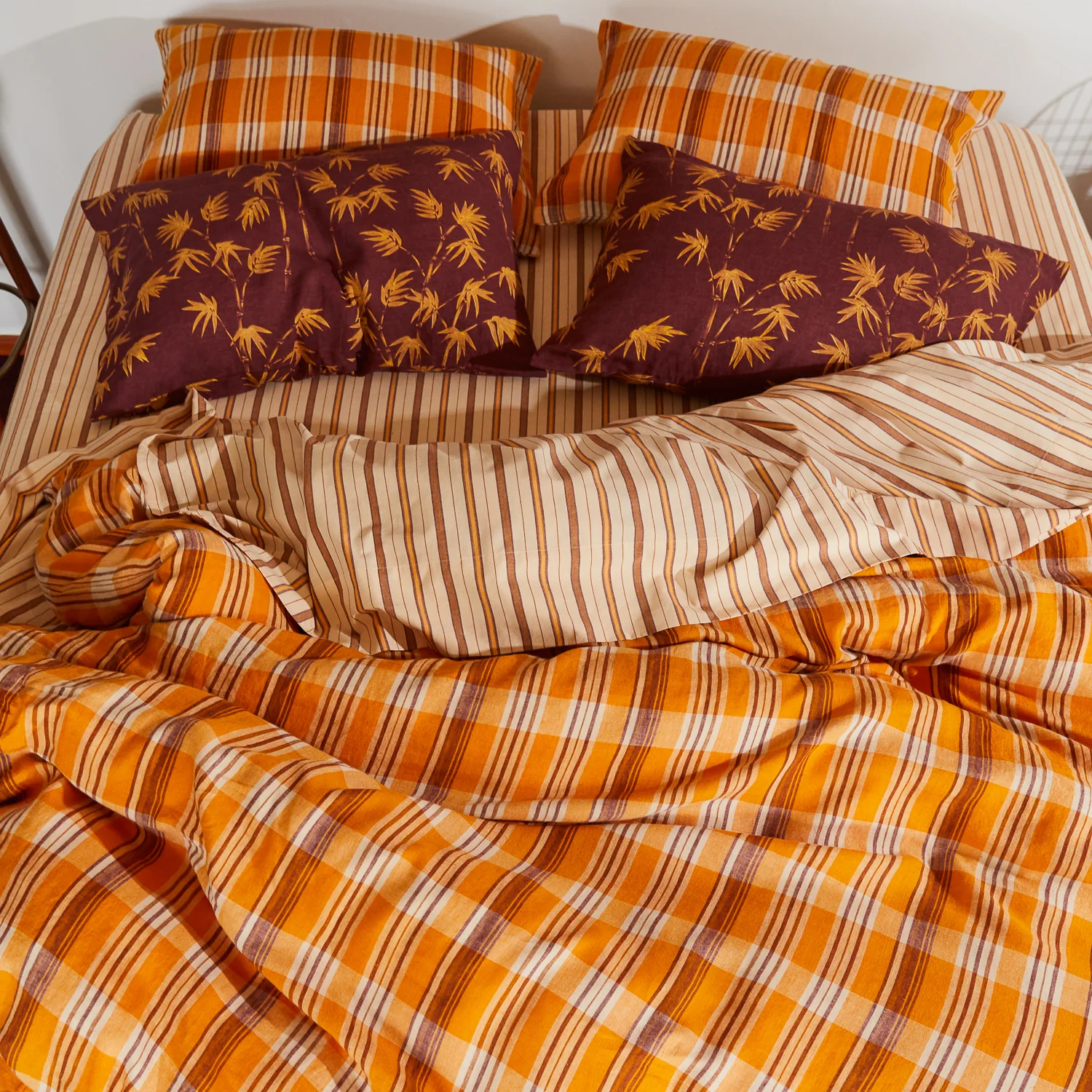 Nicolette Linen Pillowcase Set - Marigold - Image 3