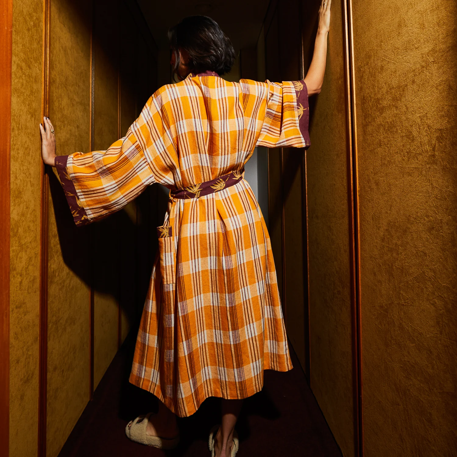 Nicolette Linen Robe - Marigold - Image 6