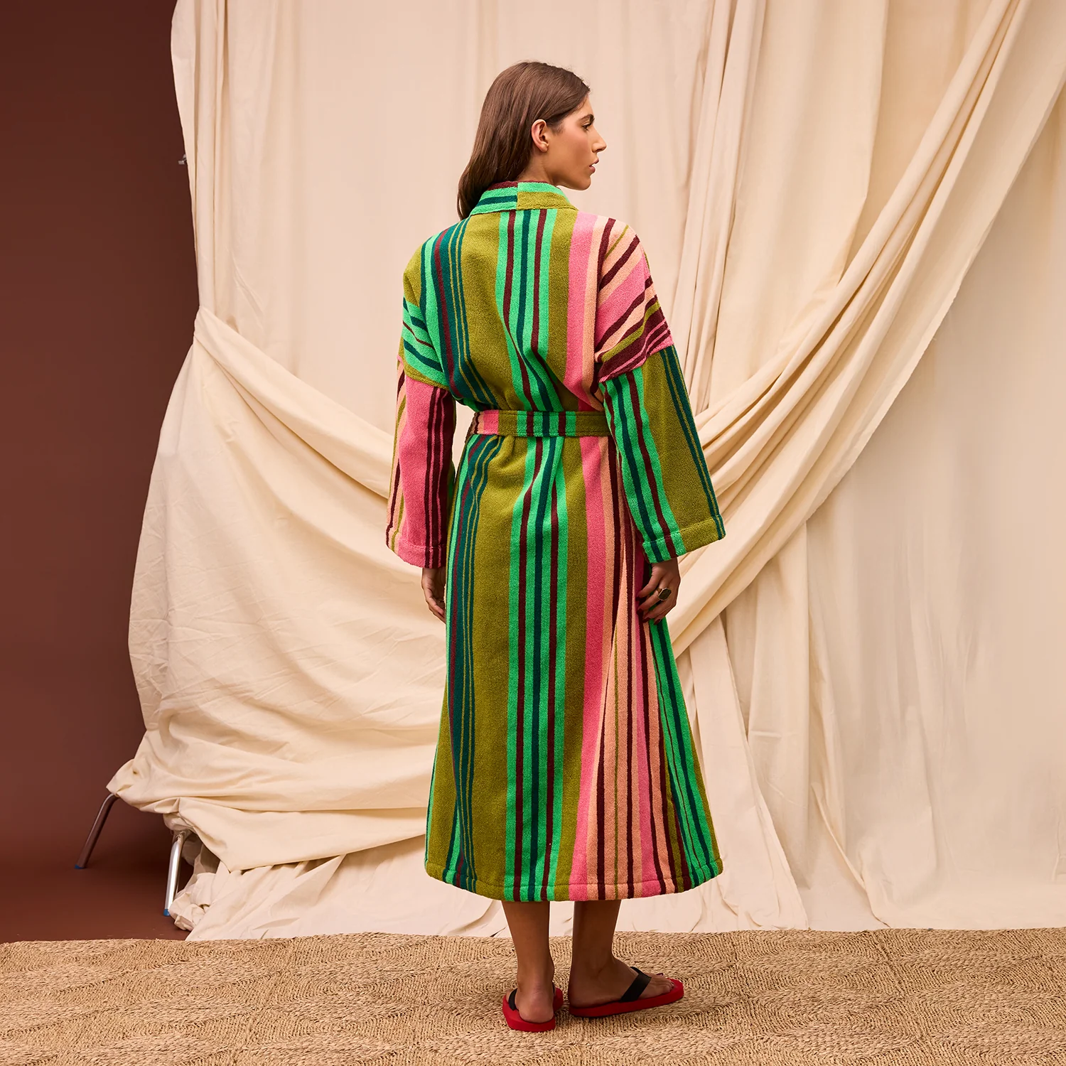 Nicolette Towelling Robe - Juniper - Image 5