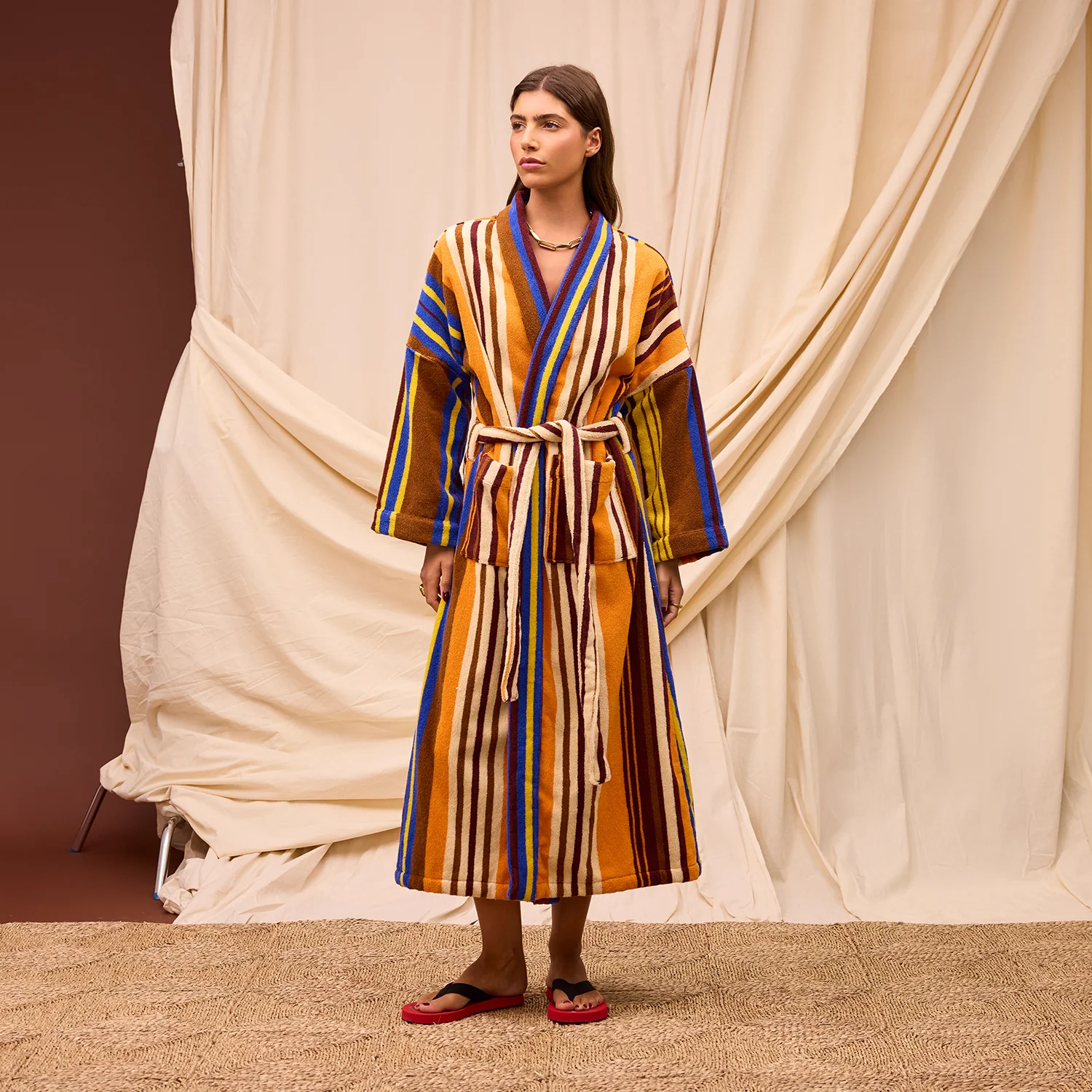 Nicolette Towelling Robe - Russet - Image 3