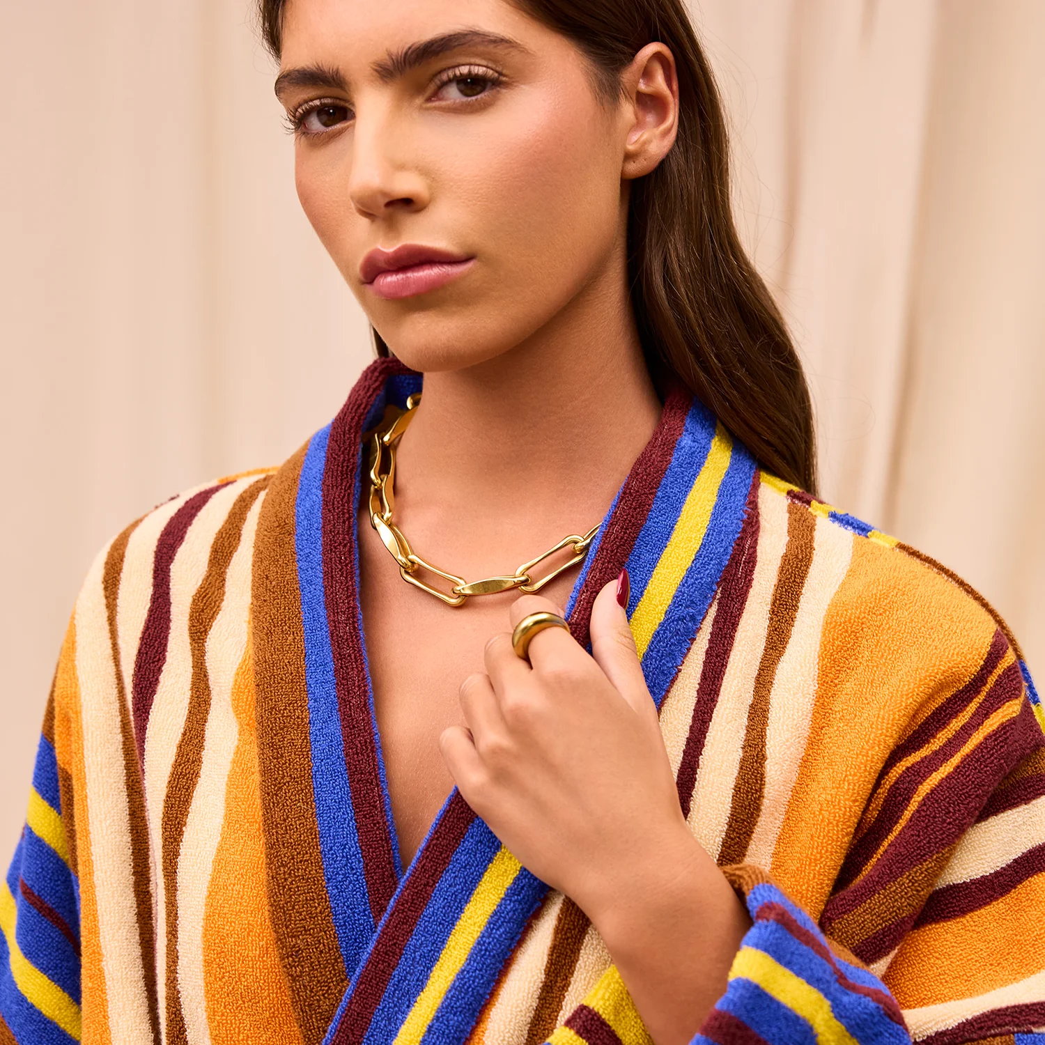 Nicolette Towelling Robe - Russet - Image 4