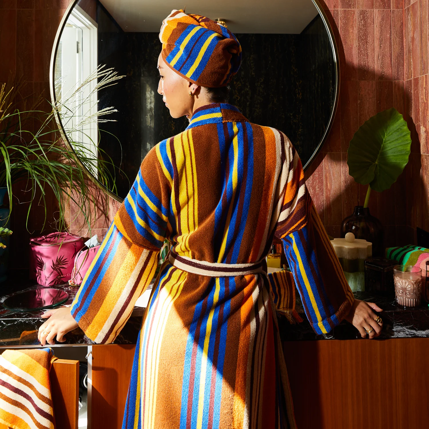 Nicolette Towelling Robe - Russet - Image 6