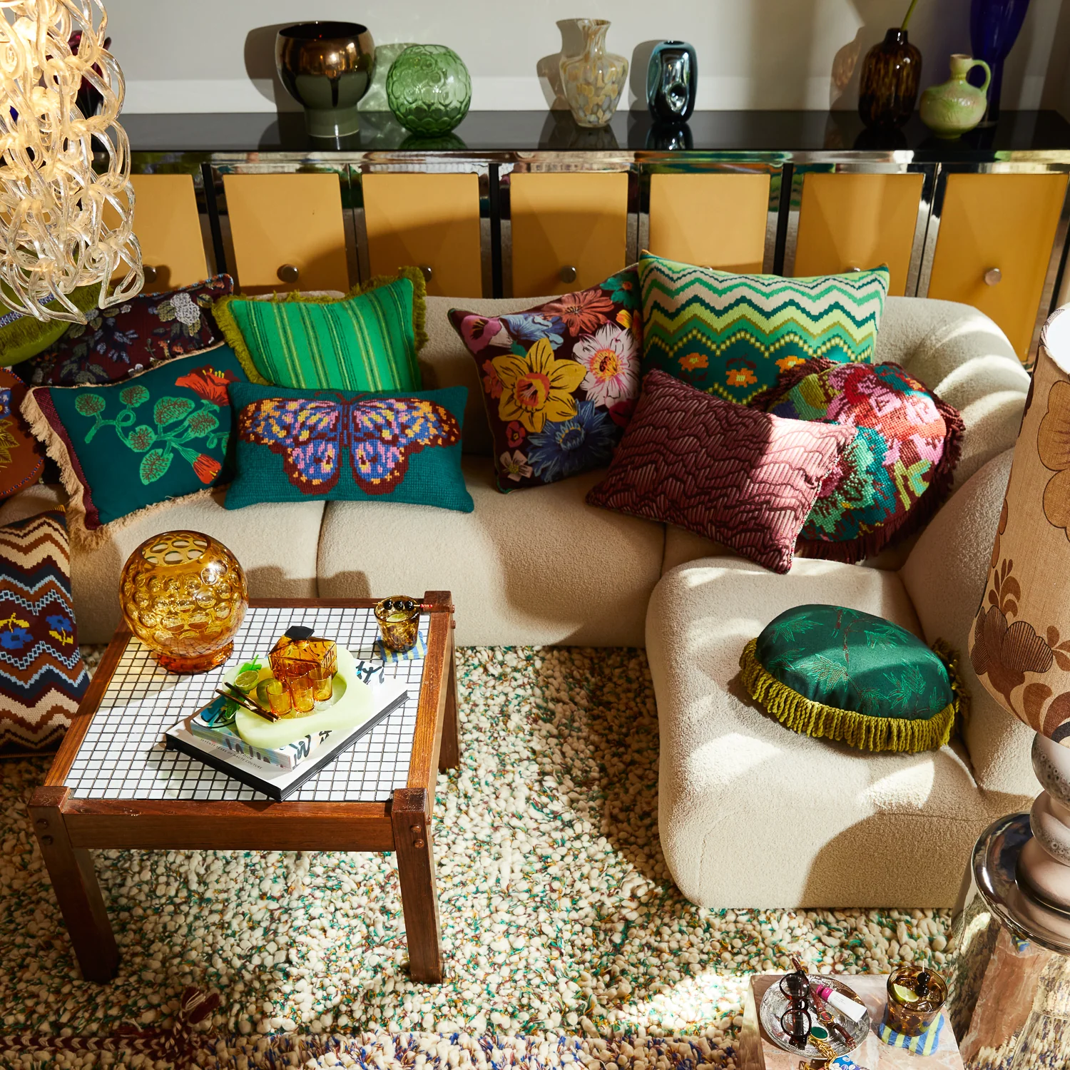 Nicolette Woven Cushion - Spring Green - Image 6