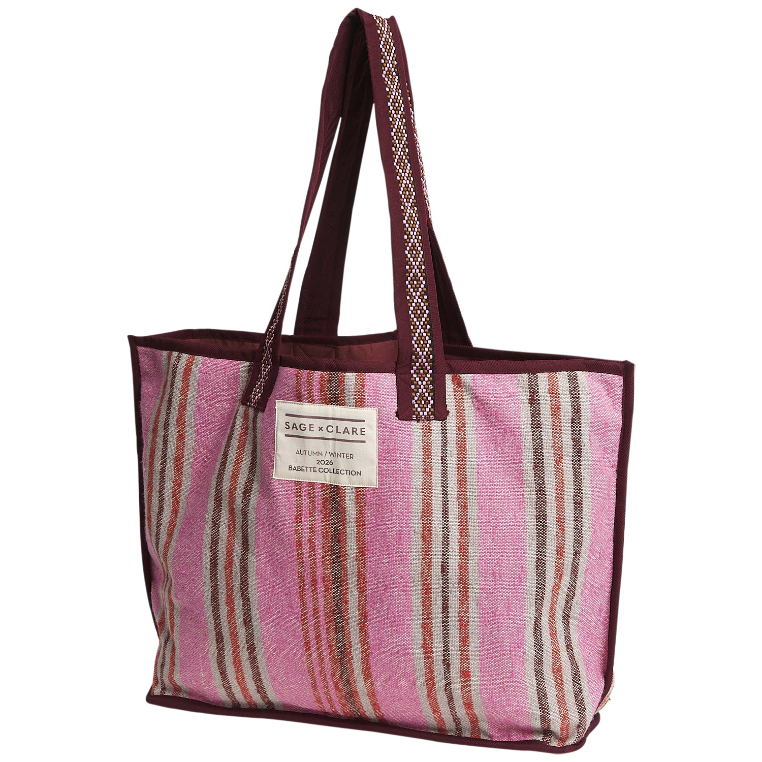 Nicolette Woven Tote Bag - Pansy