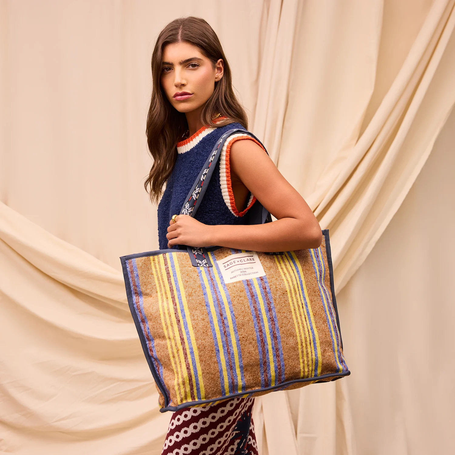 Nicolette Woven Tote Bag - Russet - Image 2