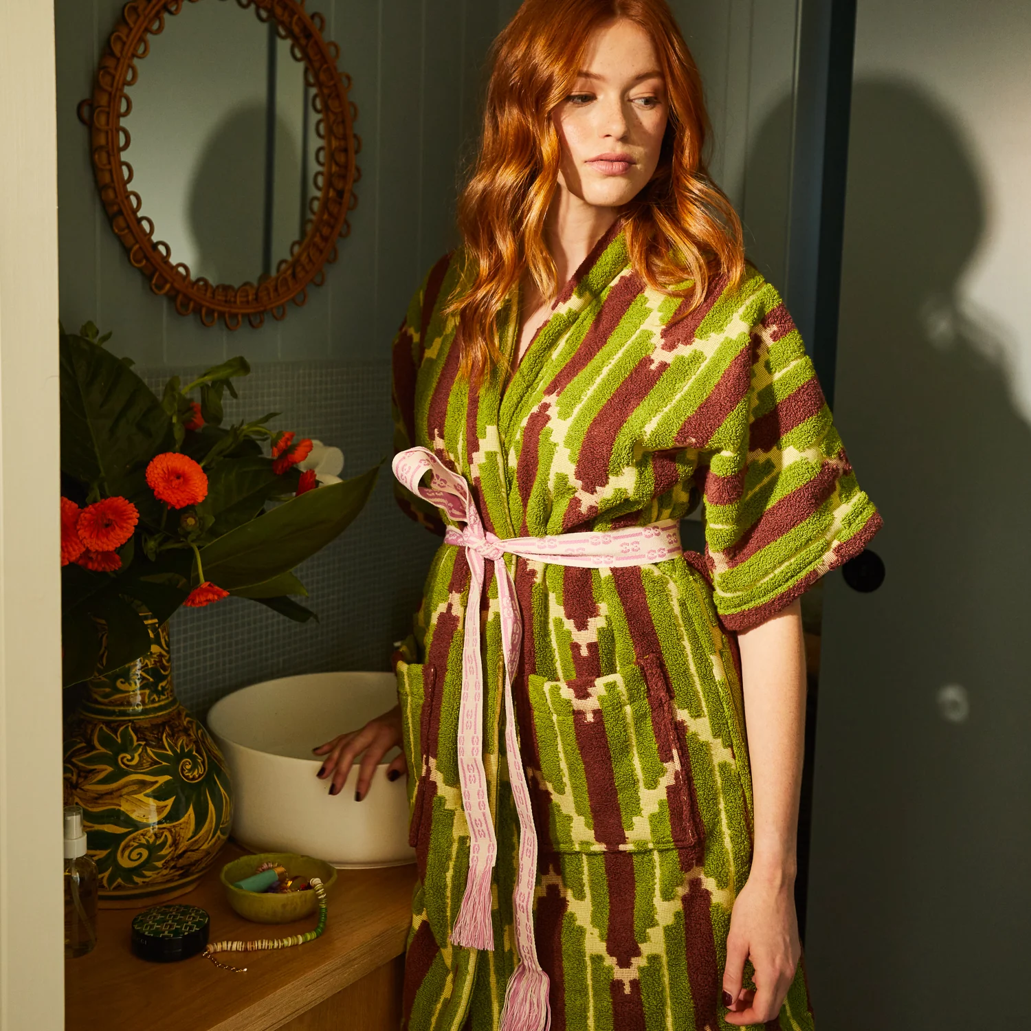 Nisha Terry Kimono - Palm - Image 6