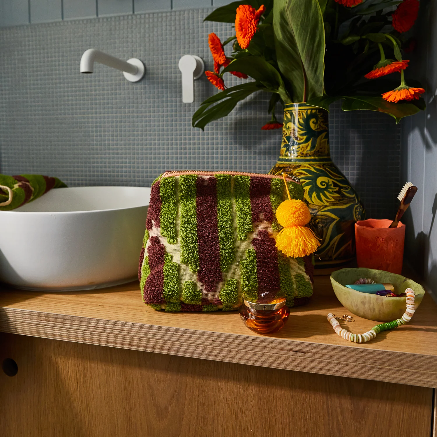 Nisha Terry Pouch - Palm - Image 3