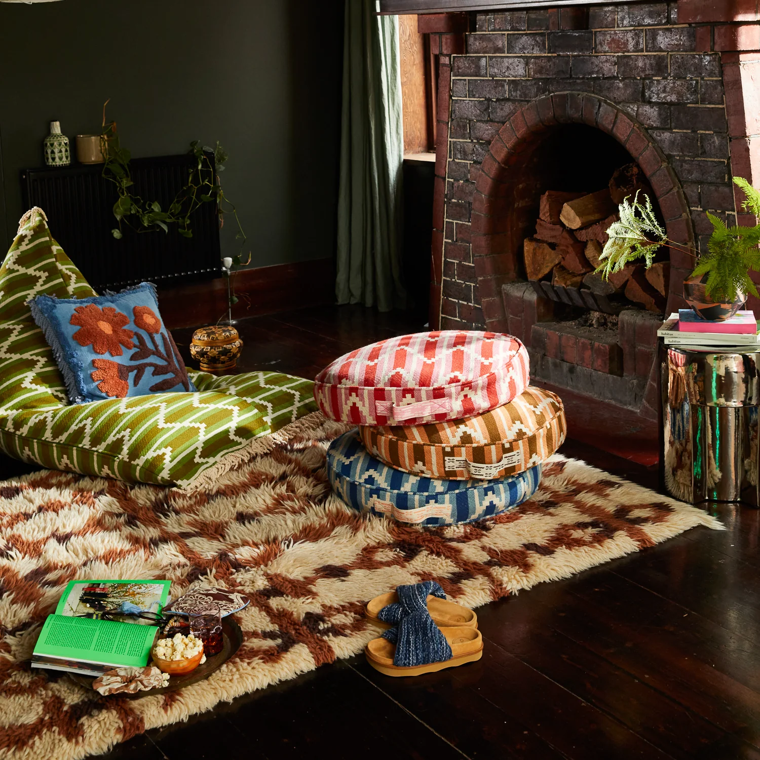 Nisha Round Floor Cushion - Blue Jean - Image 4