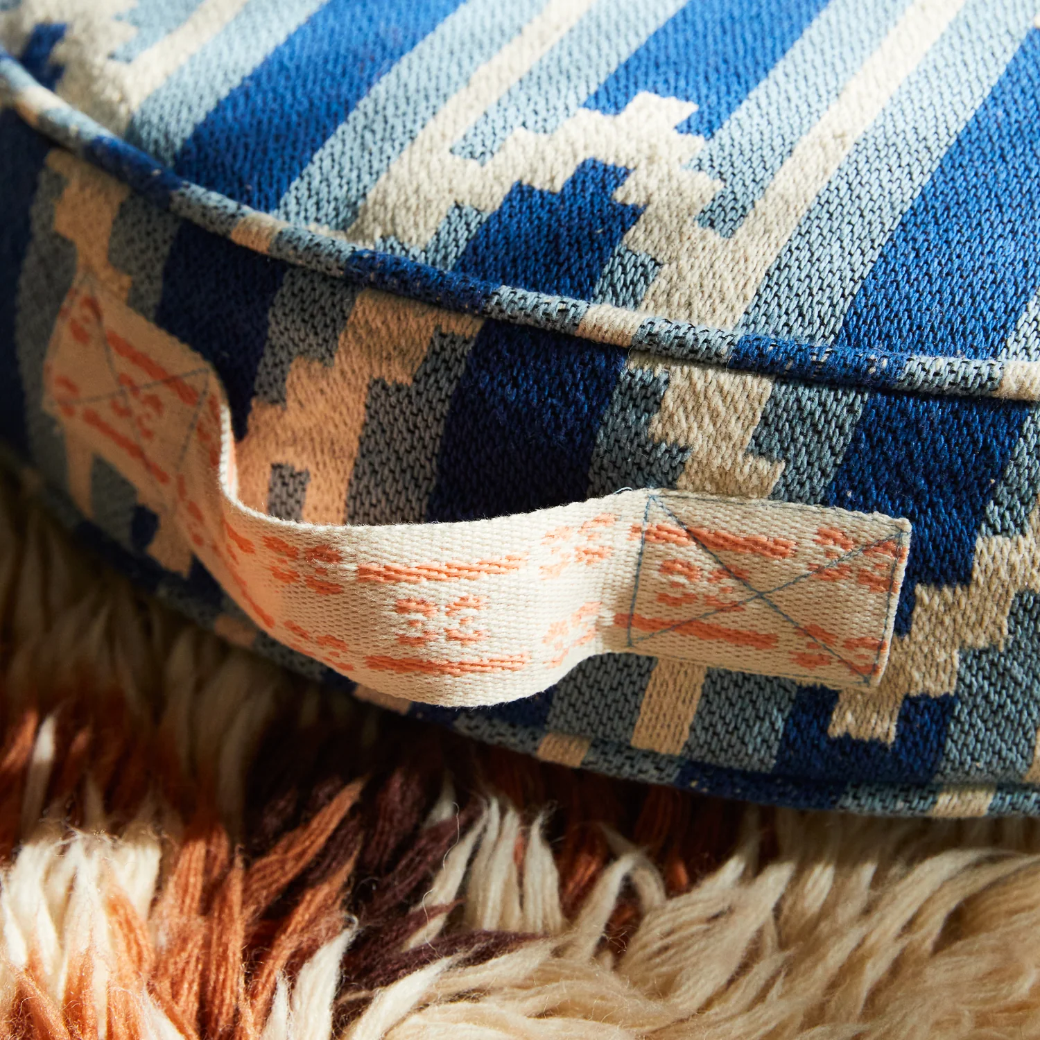Nisha Round Floor Cushion - Blue Jean - Image 5