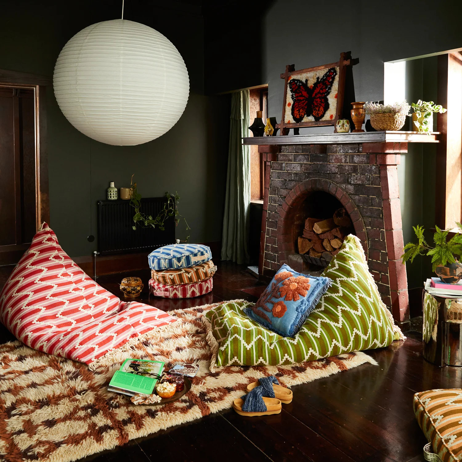 Nisha Round Floor Cushion - Chilli - Image 3