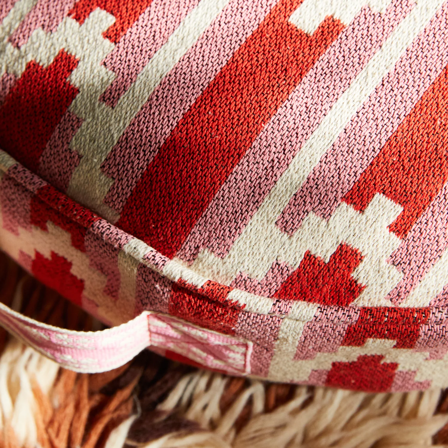 Nisha Round Floor Cushion - Chilli - Image 6