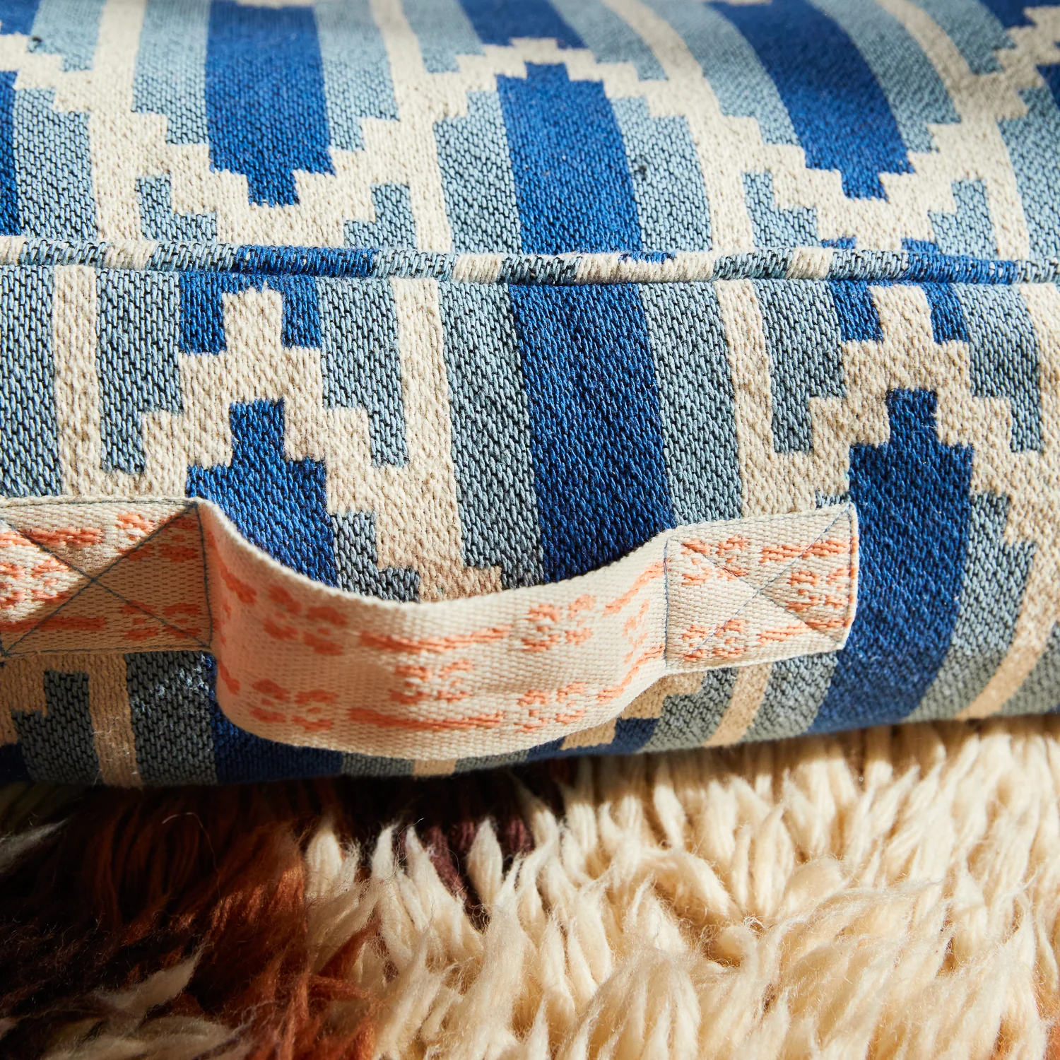 Nisha Woven Floor Cushion - Blue Jean - Image 4