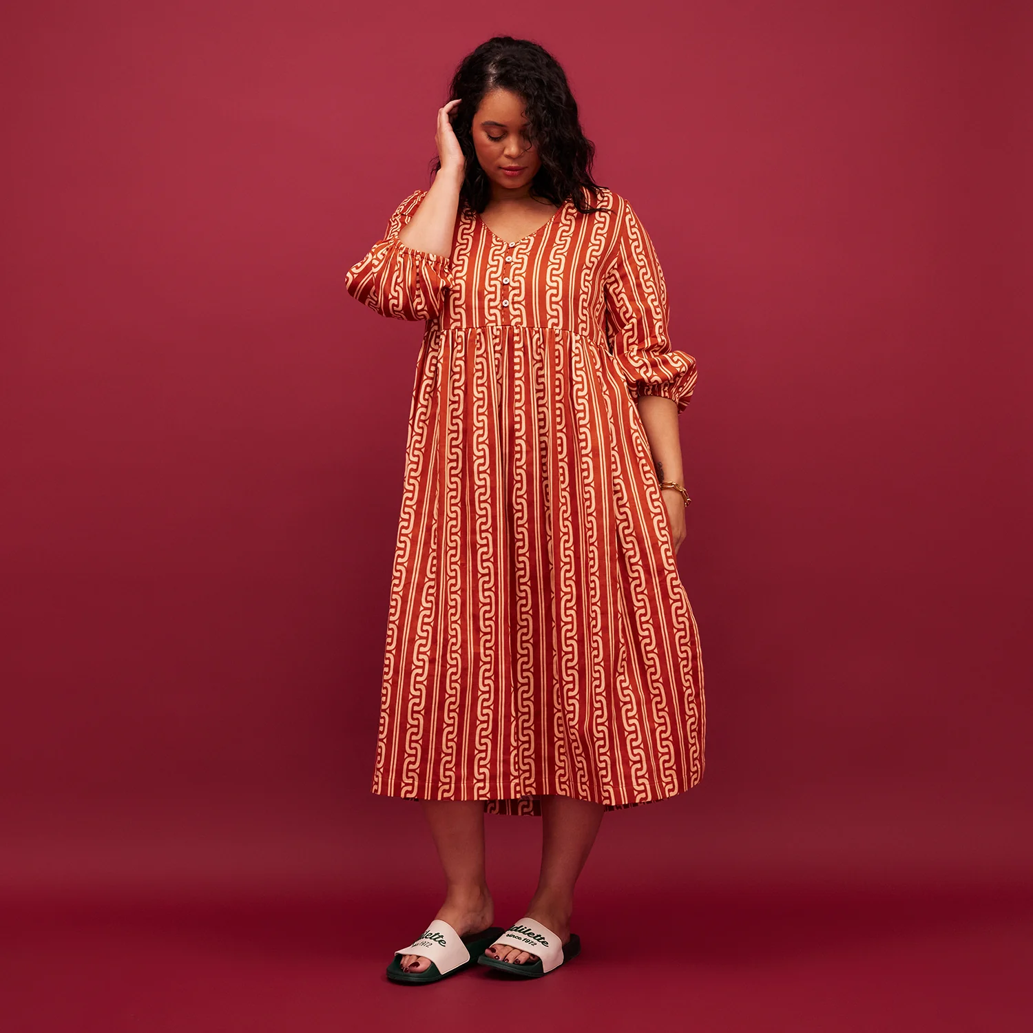 Fidel 3/4 Sleeve Maxi Dress - Image 3