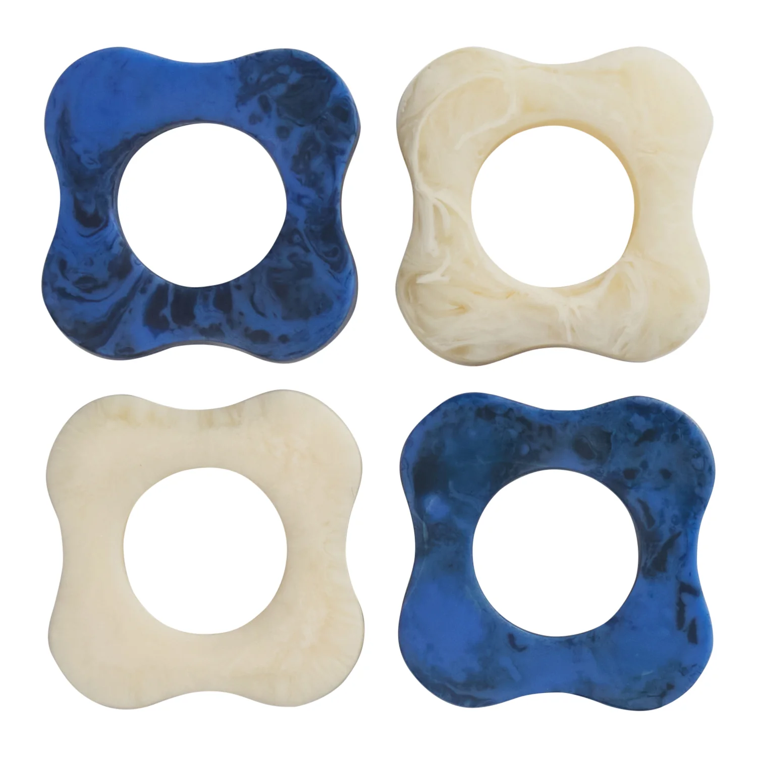 Paola Napkin Ring Set of 4 - Pearl-Azure - Image 4