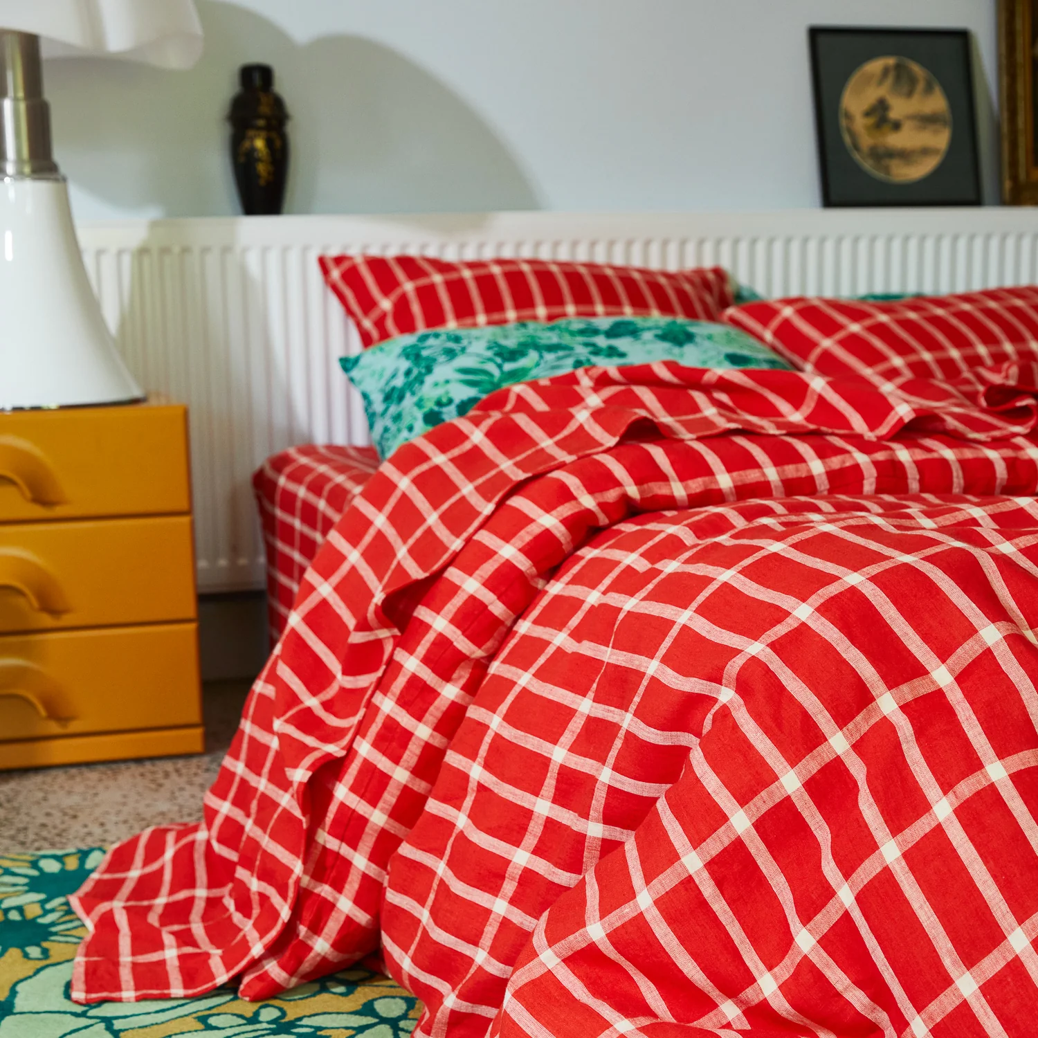 Remi Linen Quilt Cover - Scarlet - Image 6