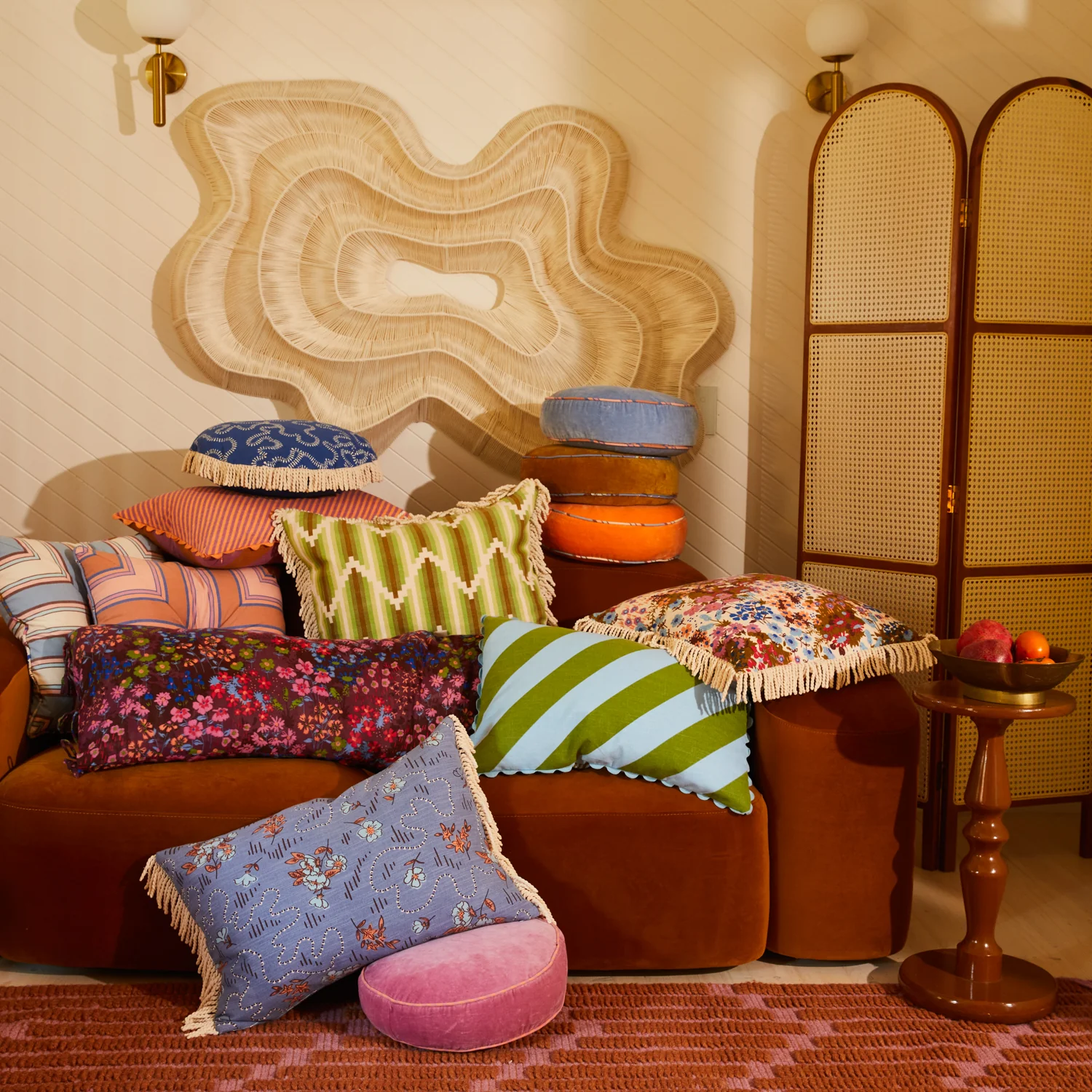 Samode Stripe Cushion - Cinnamon - Image 3