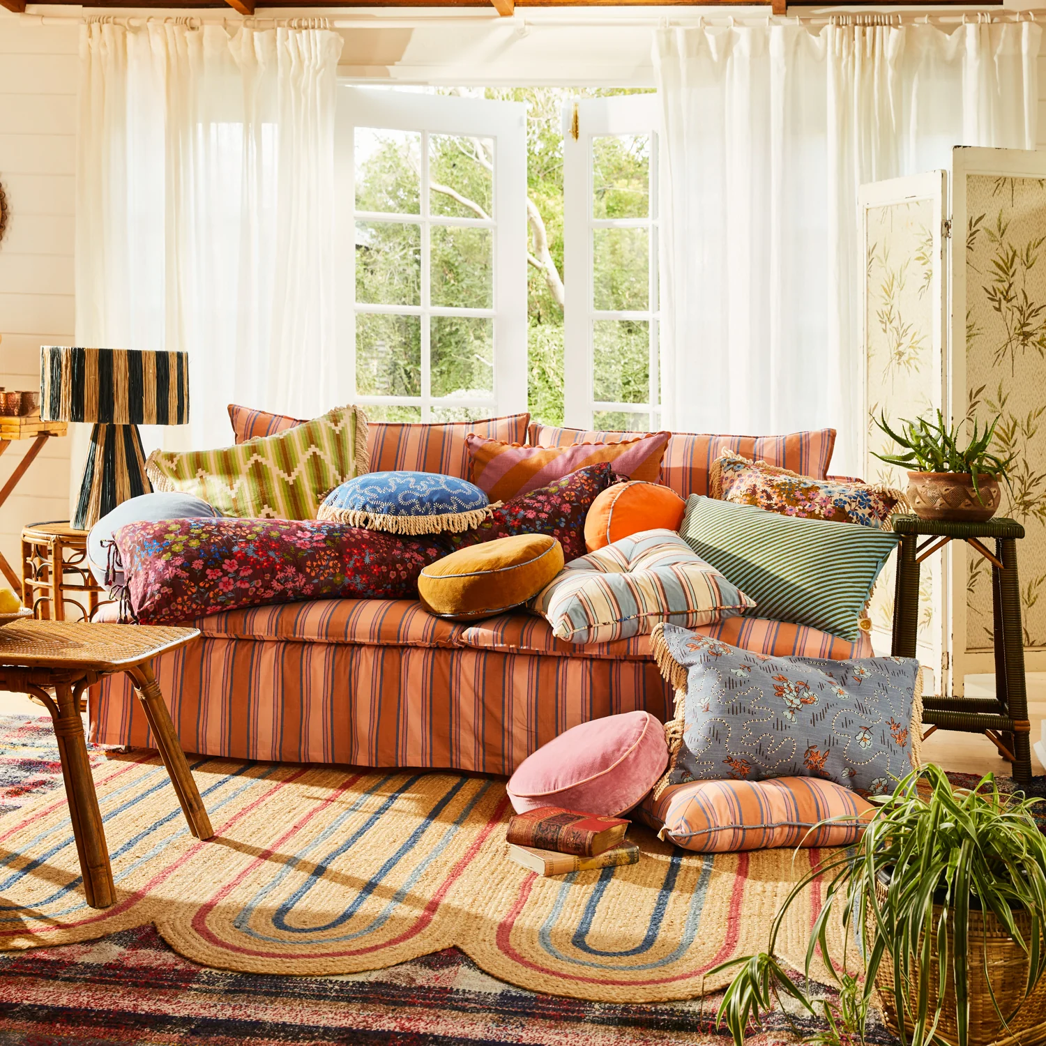 Samode Stripe Cushion - Cinnamon - Image 7