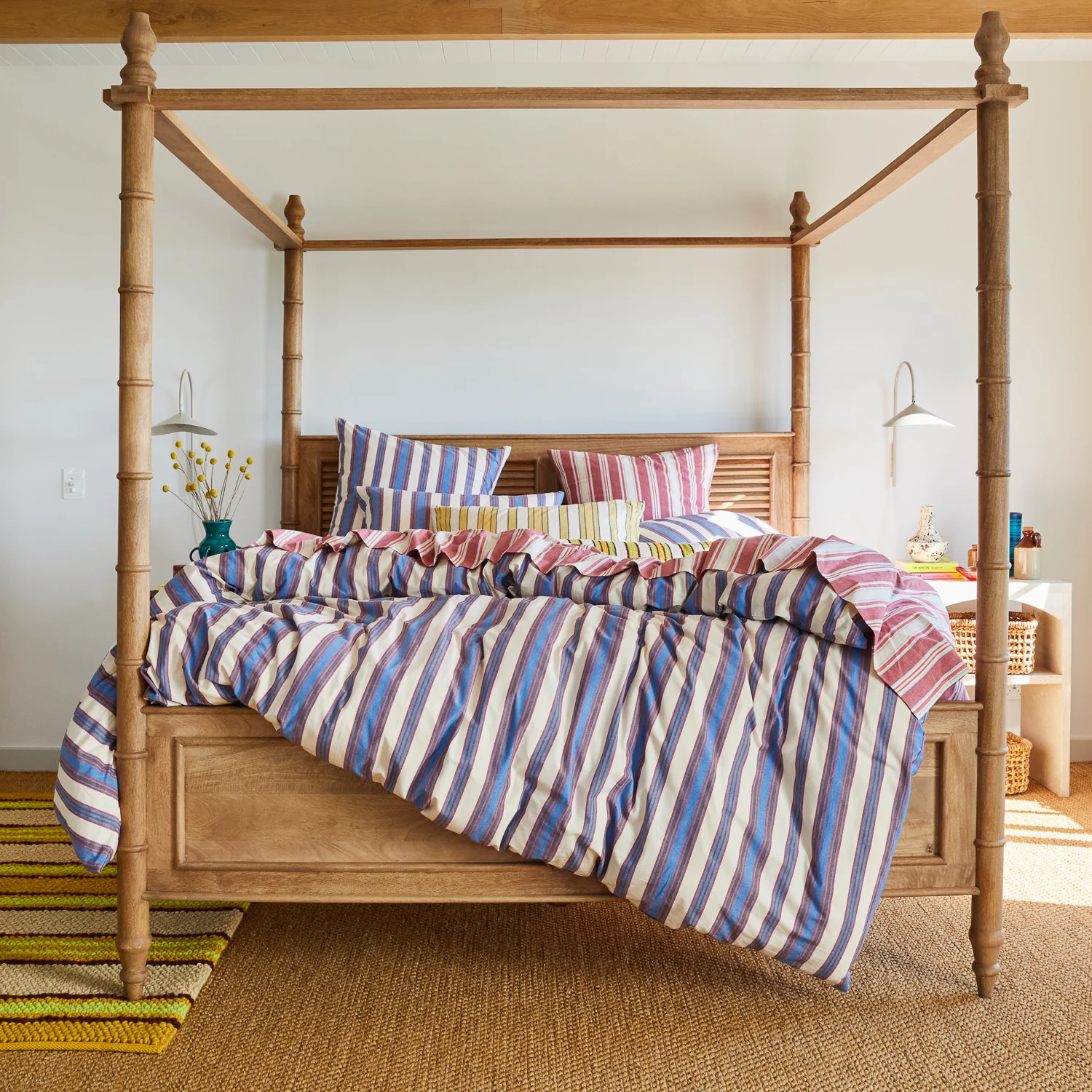 Selene Cotton Quilt Cover - Azure - Image 2