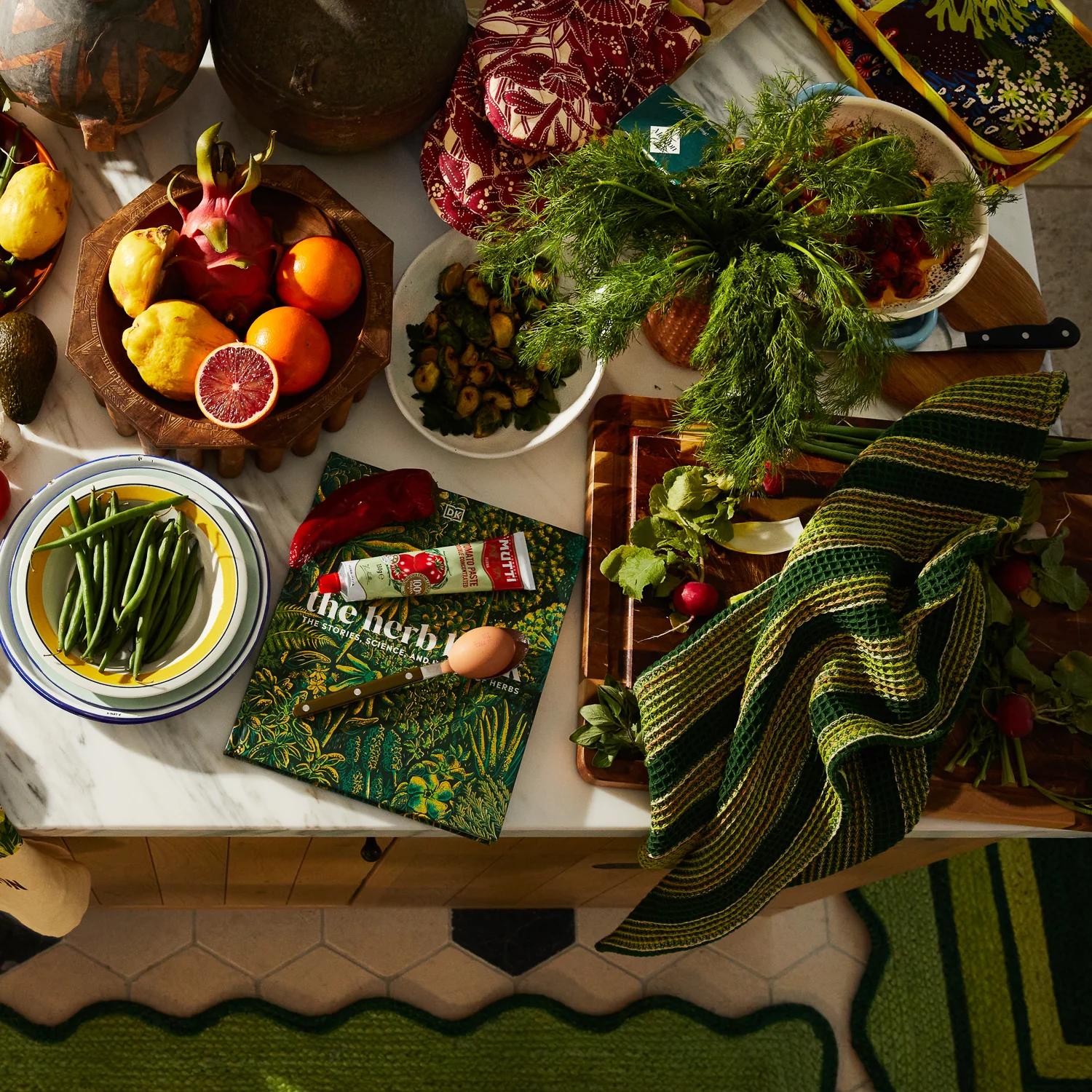 Selene Stripe Tea Towel - Anise - Image 3