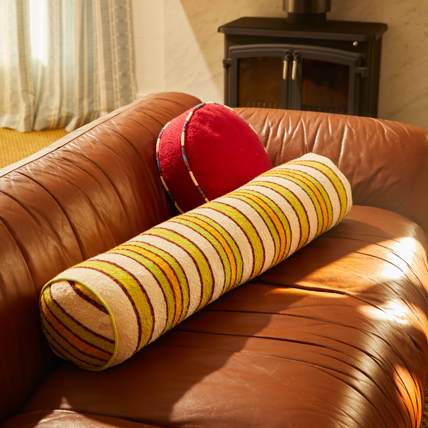 Selene Woven Bolster Cushion - Dune - Image 2