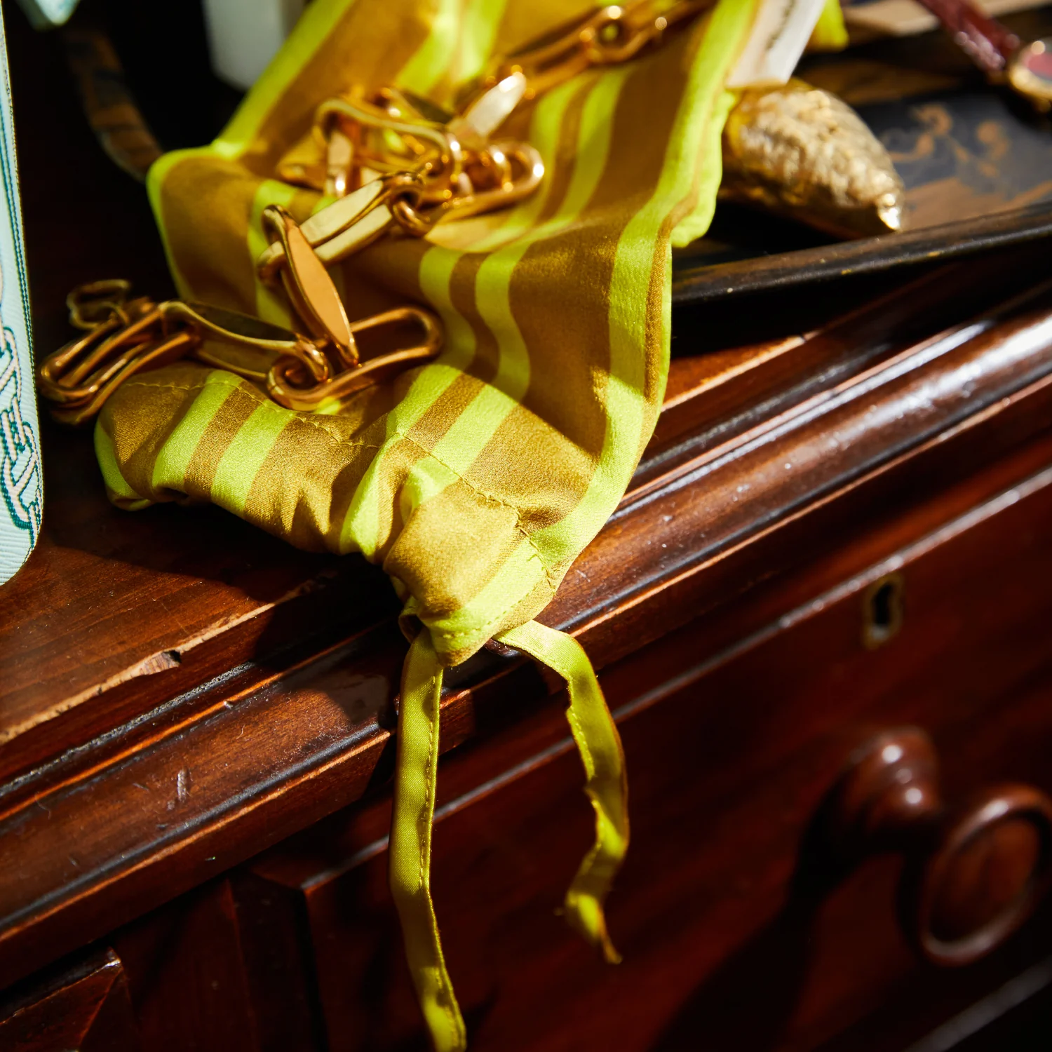 Taylor Silk Eye Mask - Olive - Image 7