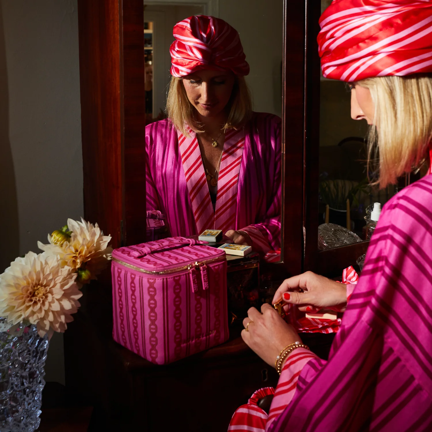 Taylor Silk Hair Turban - Scarlet - Image 4