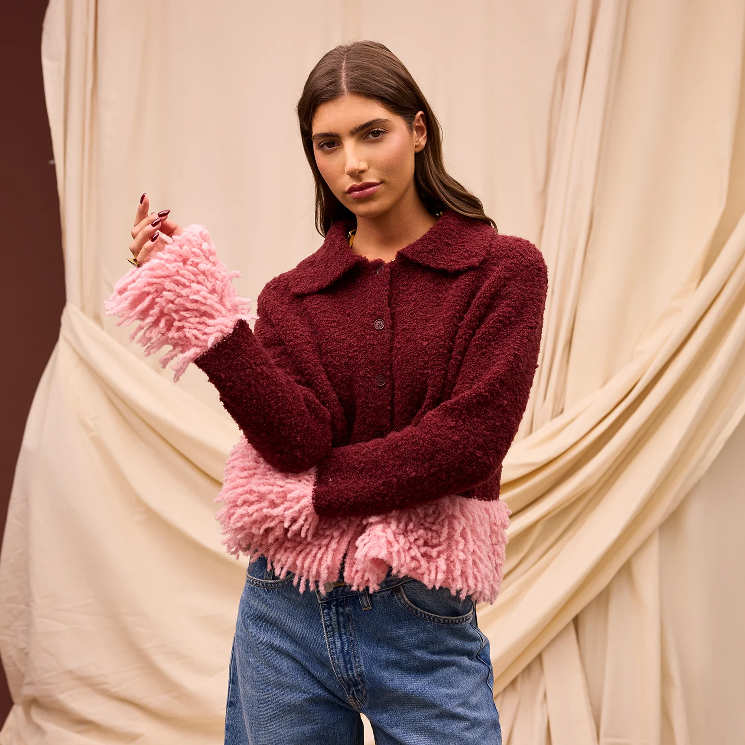 Thalia Cardigan - Rosewood - Image 4