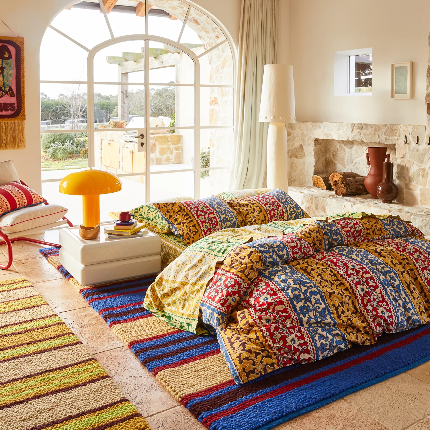 Thea Cotton Quilt Cover - Vermillion - Image 5
