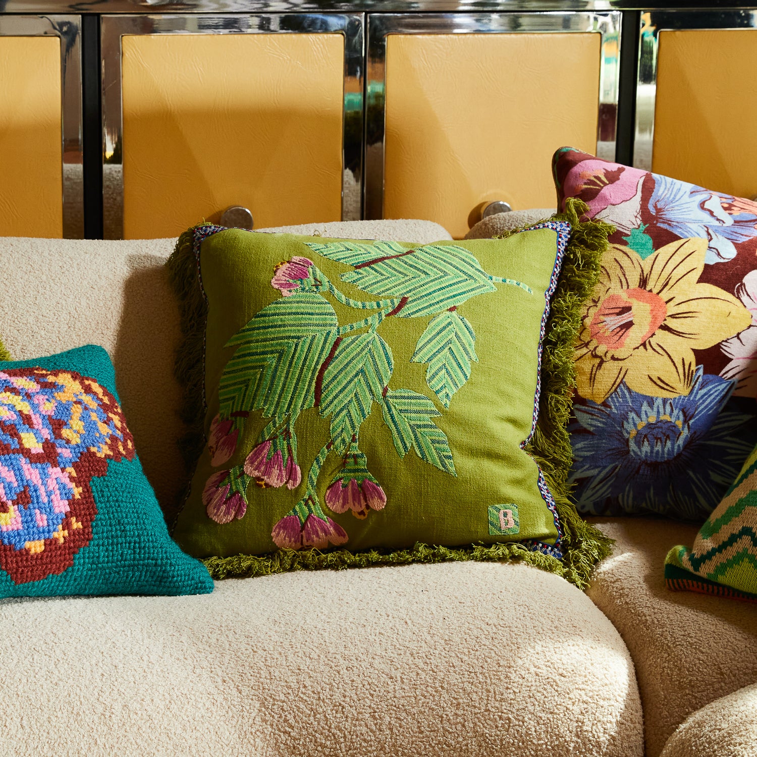 Vivi Appliqué Cushion - Juniper - Image 2