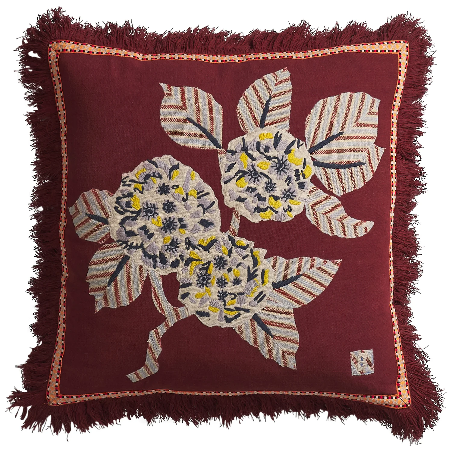 Vivi Appliqué Cushion - Rosewood