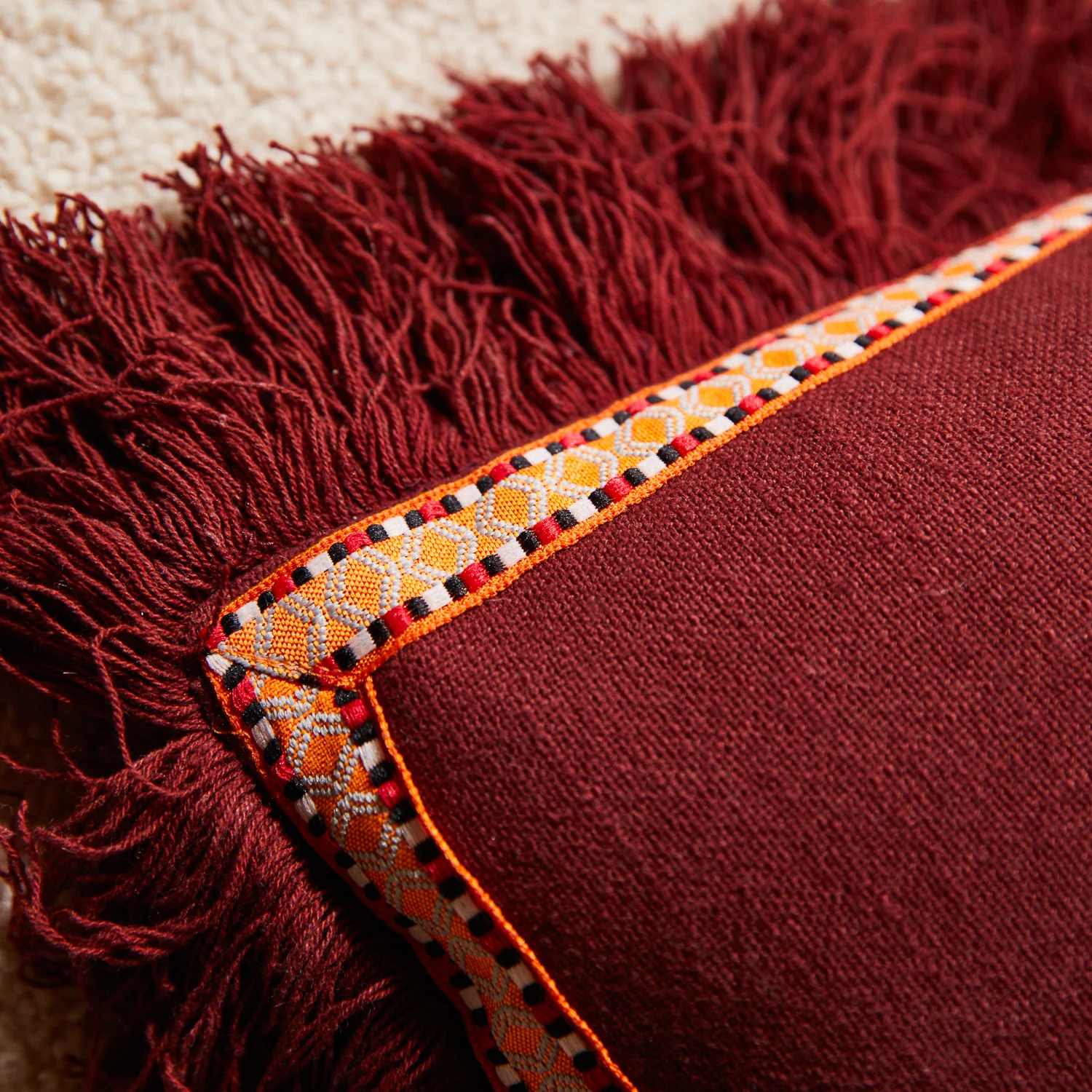 Vivi Appliqué Cushion - Rosewood - Image 3