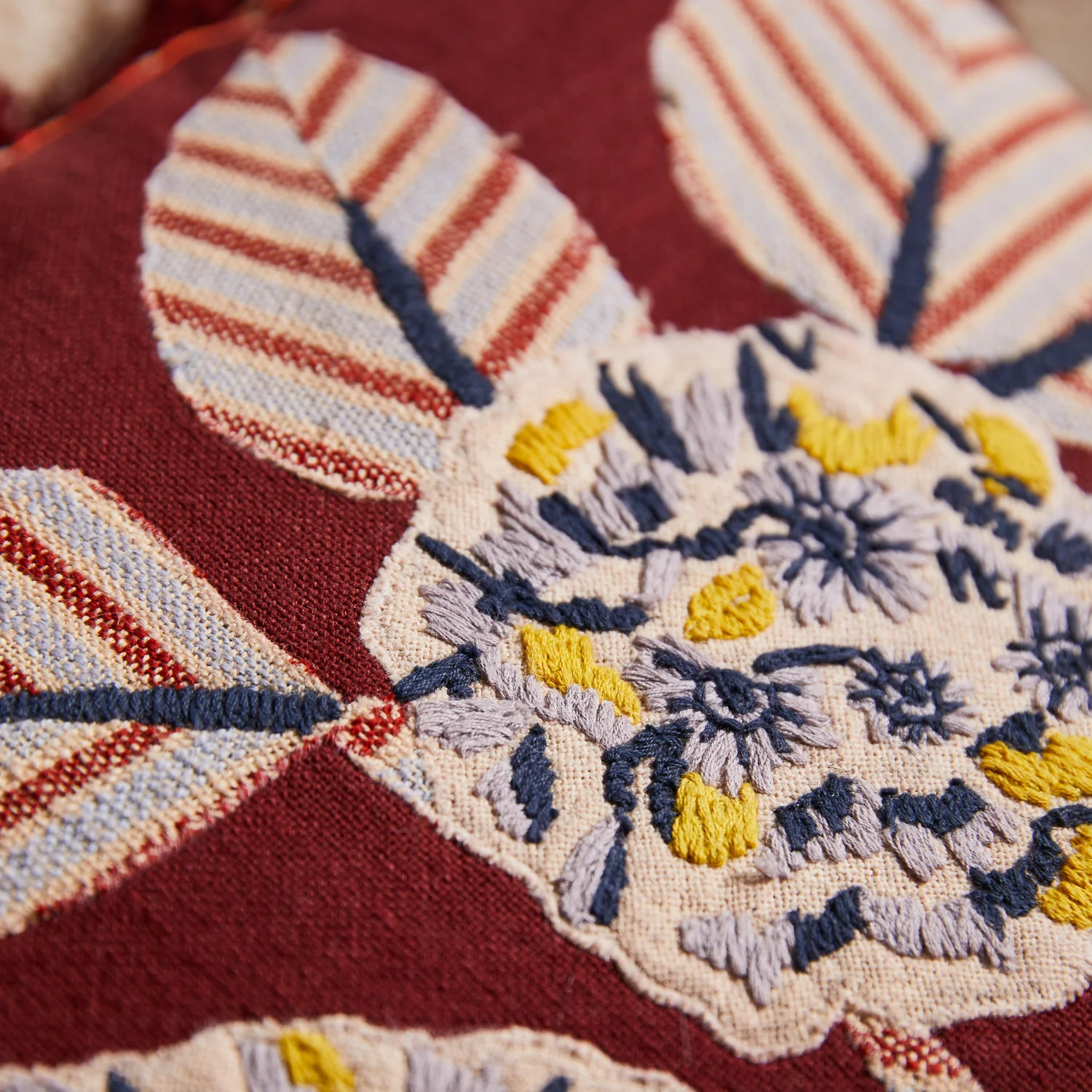 Vivi Appliqué Cushion - Rosewood - Image 4