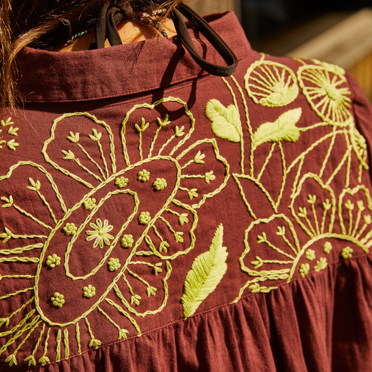 Vivianna Embroidered Shirt - Garnet - Image 10