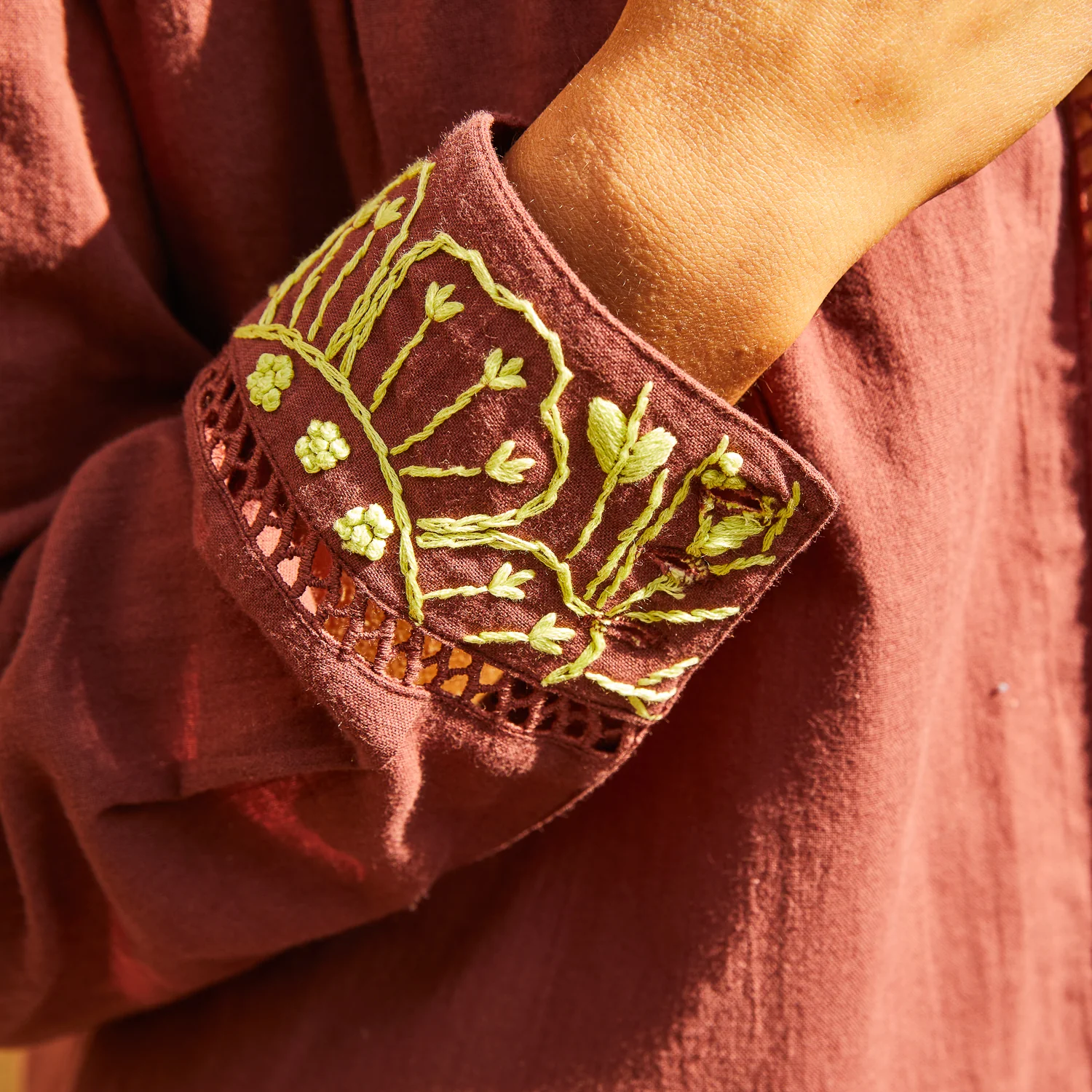 Vivianna Embroidered Shirt - Garnet - Image 11