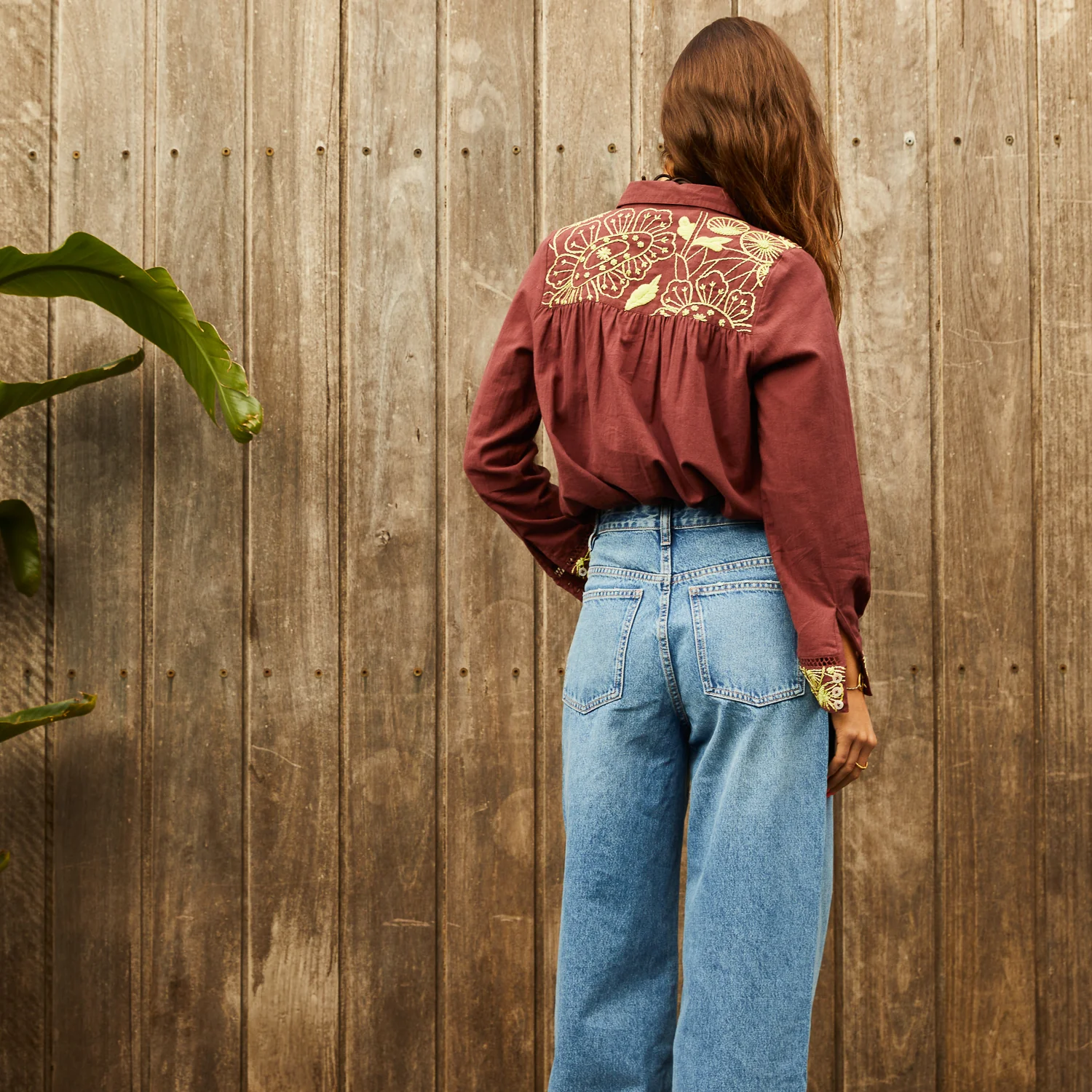 Vivianna Embroidered Shirt - Garnet - Image 8